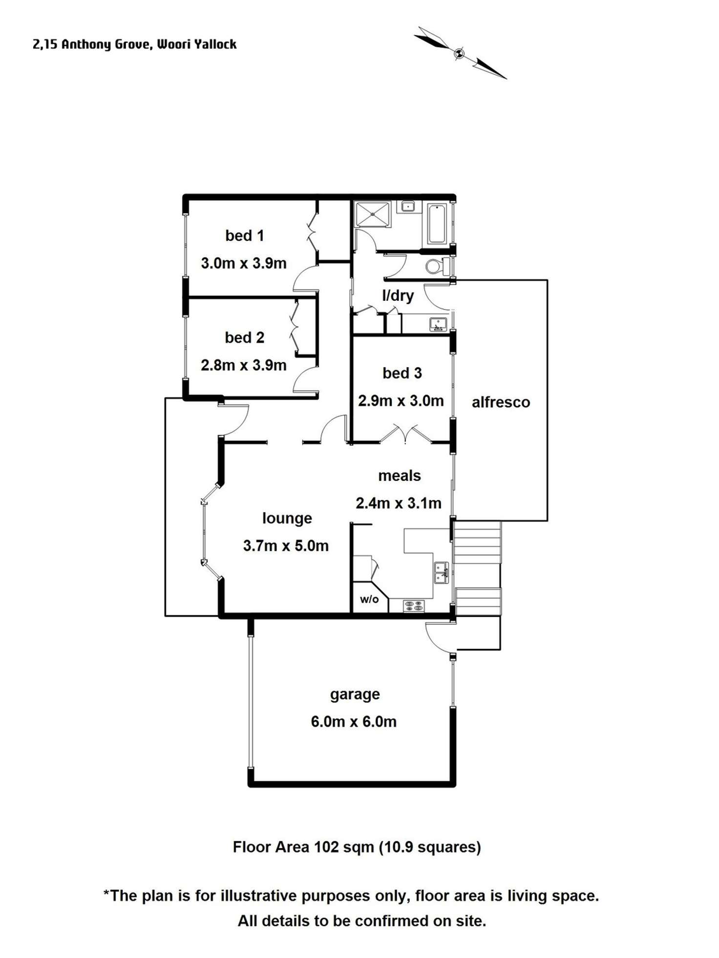 Floorplan of Homely house listing, 2/15 Anthony Grove, Woori Yallock VIC 3139