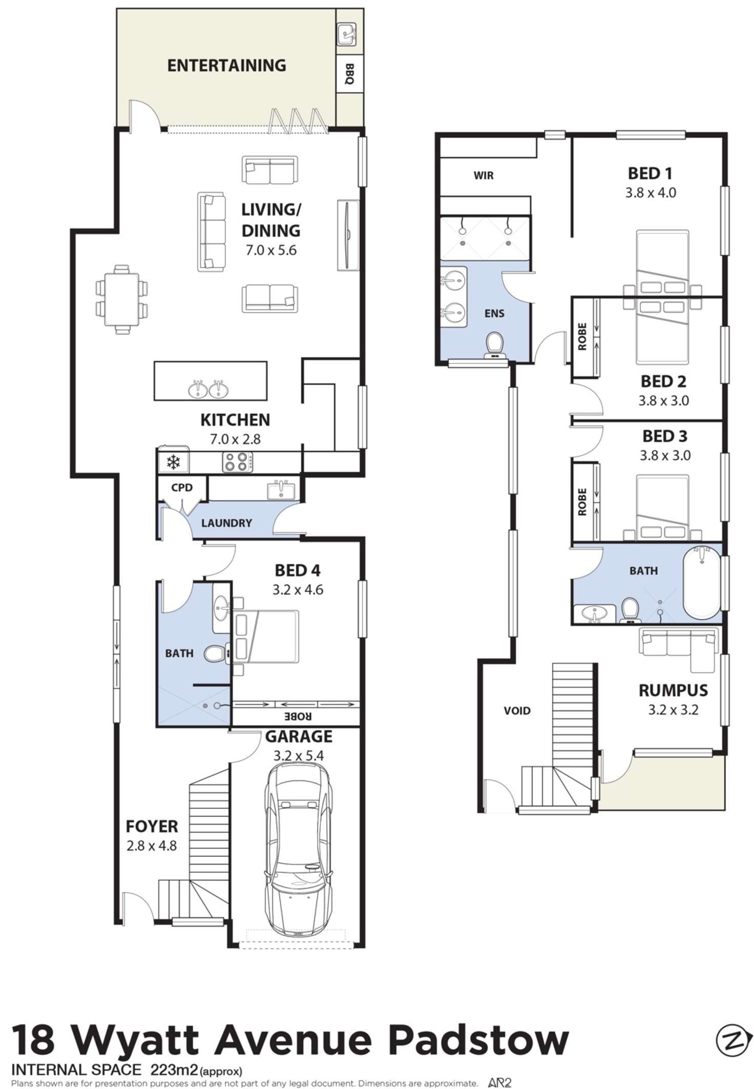 Floorplan of Homely semiDetached listing, 18 Wyatt Avenue, Padstow NSW 2211