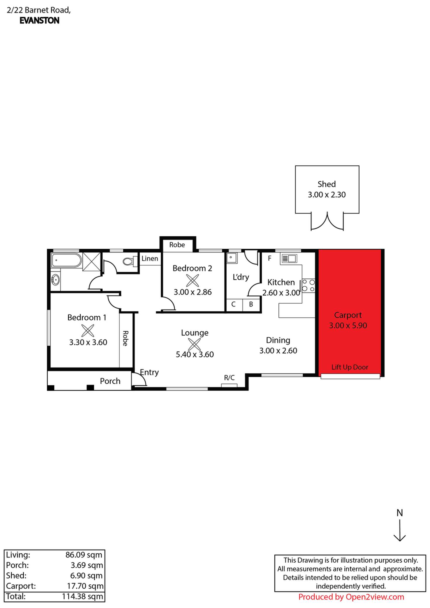 Floorplan of Homely house listing, 2/22 Barnett Road, Evanston SA 5116