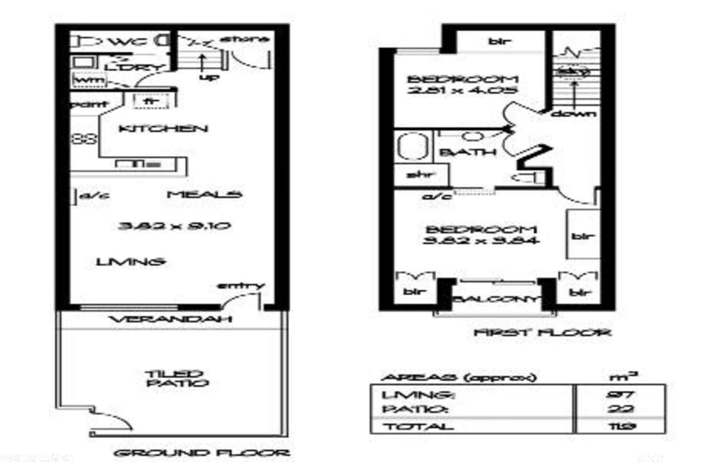 Floorplan of Homely townhouse listing, 57/8 Rundle Street, Kent Town SA 5067