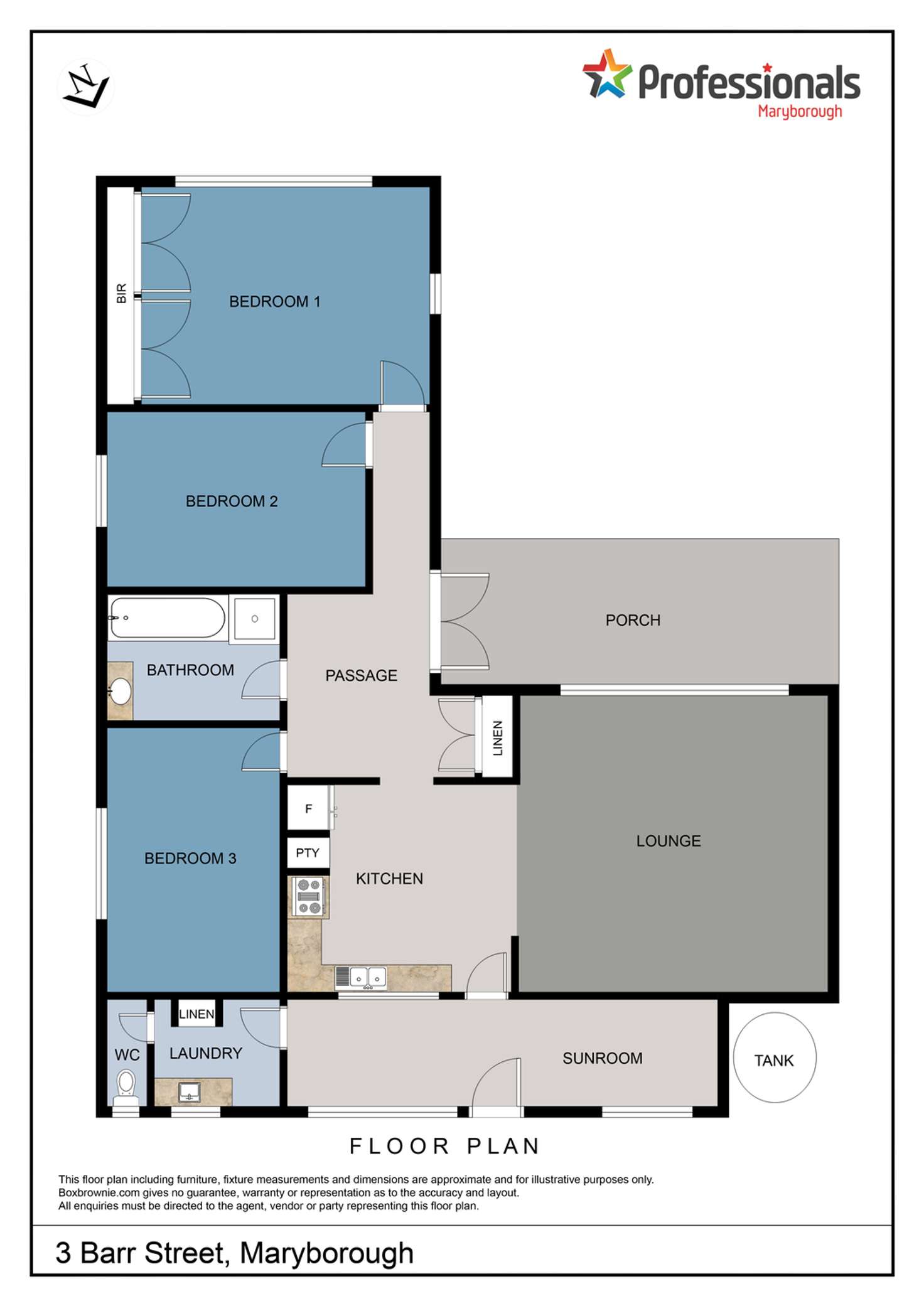 Floorplan of Homely house listing, 3 Barr Street, Maryborough VIC 3465