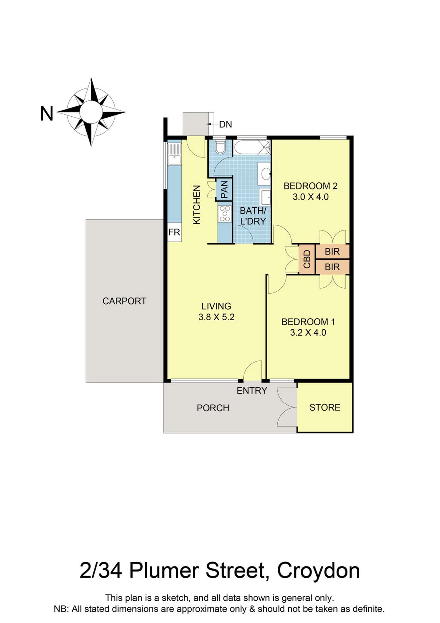 Floorplan of Homely unit listing, 2/34 Plumer Street, Croydon VIC 3136