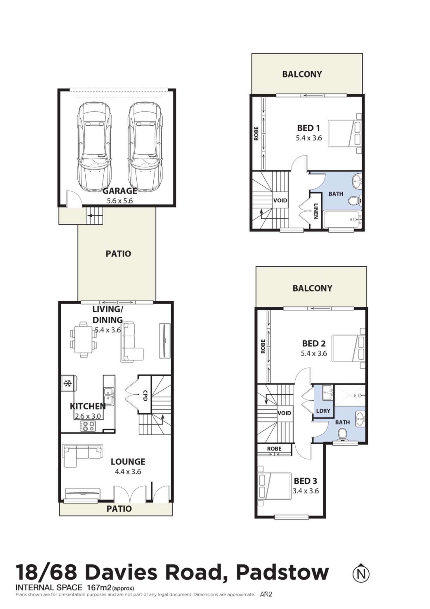 Floorplan of Homely townhouse listing, 18/68 Davies Road, Padstow NSW 2211