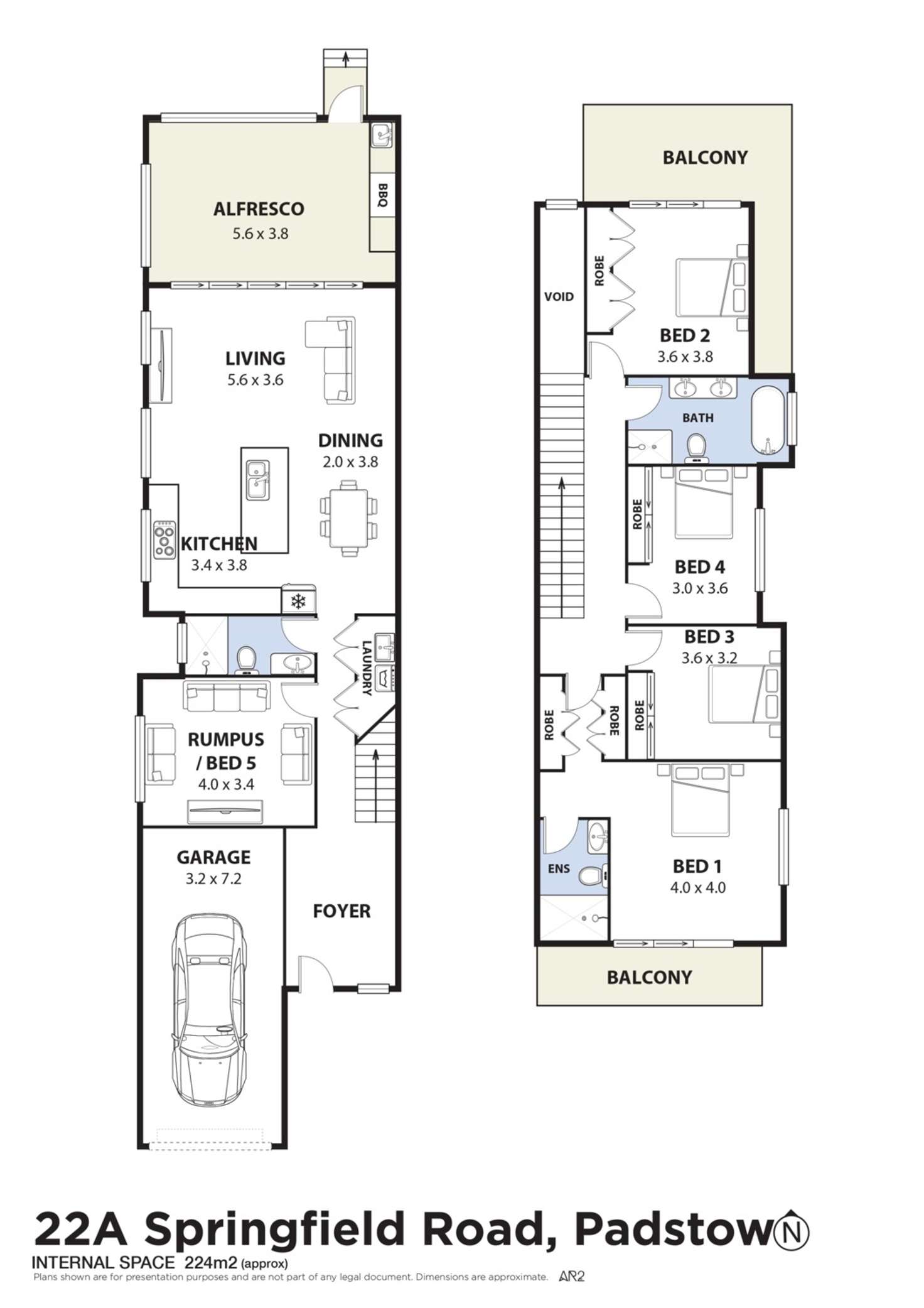 Floorplan of Homely semiDetached listing, 22A Springfield Road, Padstow NSW 2211