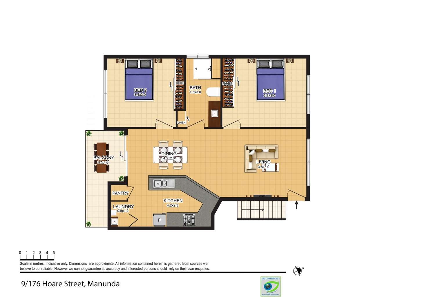Floorplan of Homely unit listing, 9/176 Hoare Street, Manoora QLD 4870