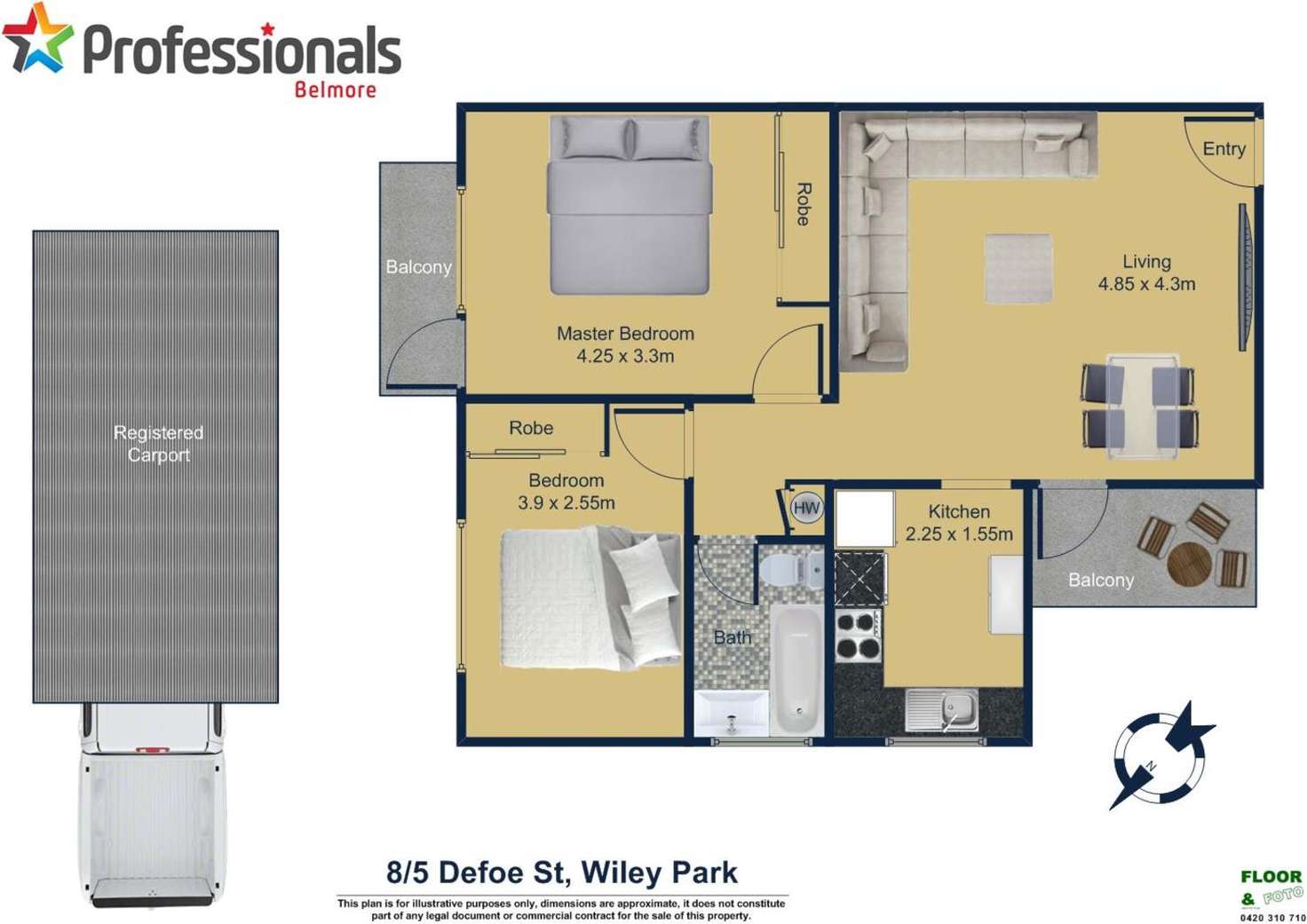 Floorplan of Homely apartment listing, 8/5 Defoe Street, Wiley Park NSW 2195