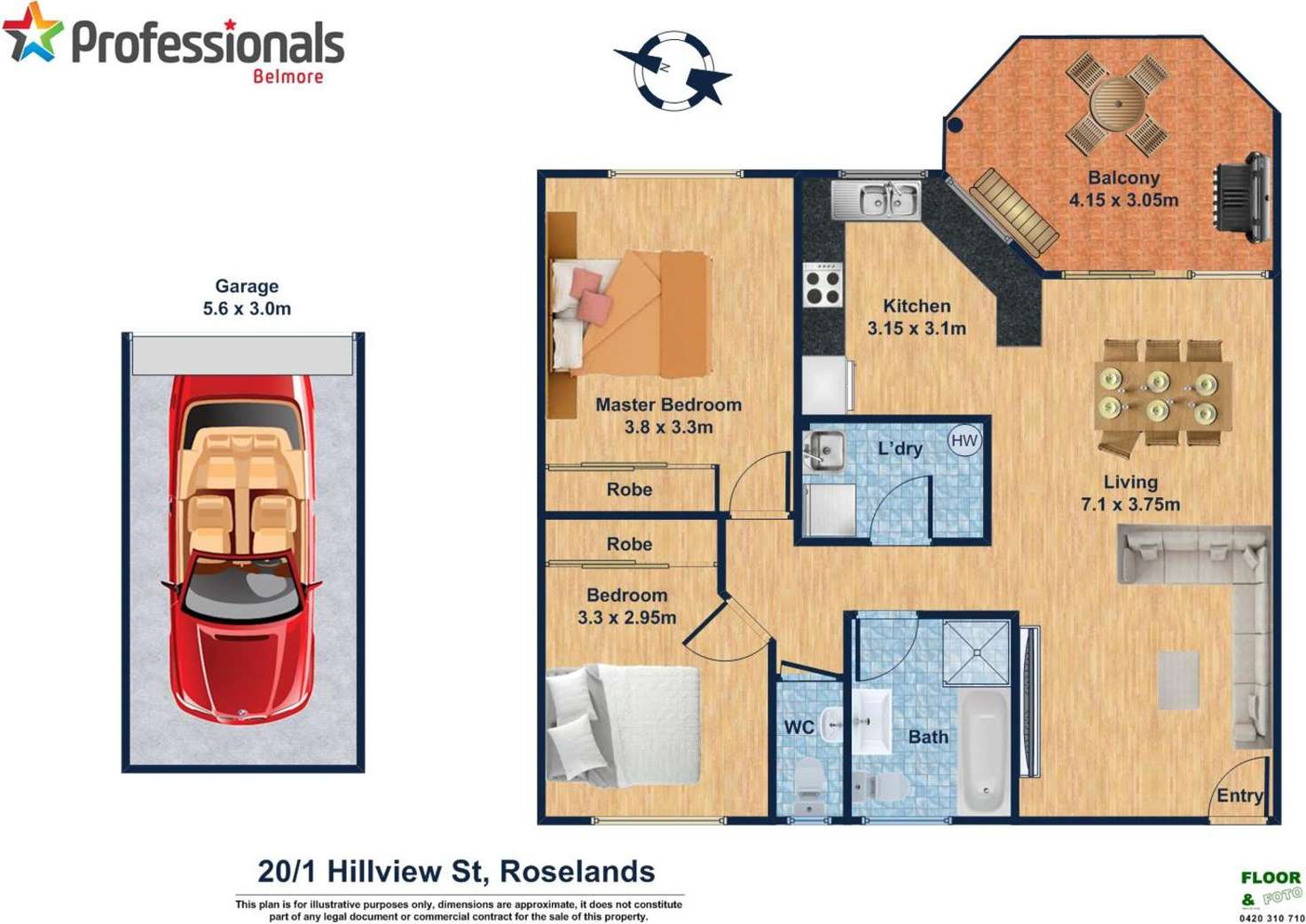 Floorplan of Homely apartment listing, 20/1 Hillview Street, Roselands NSW 2196