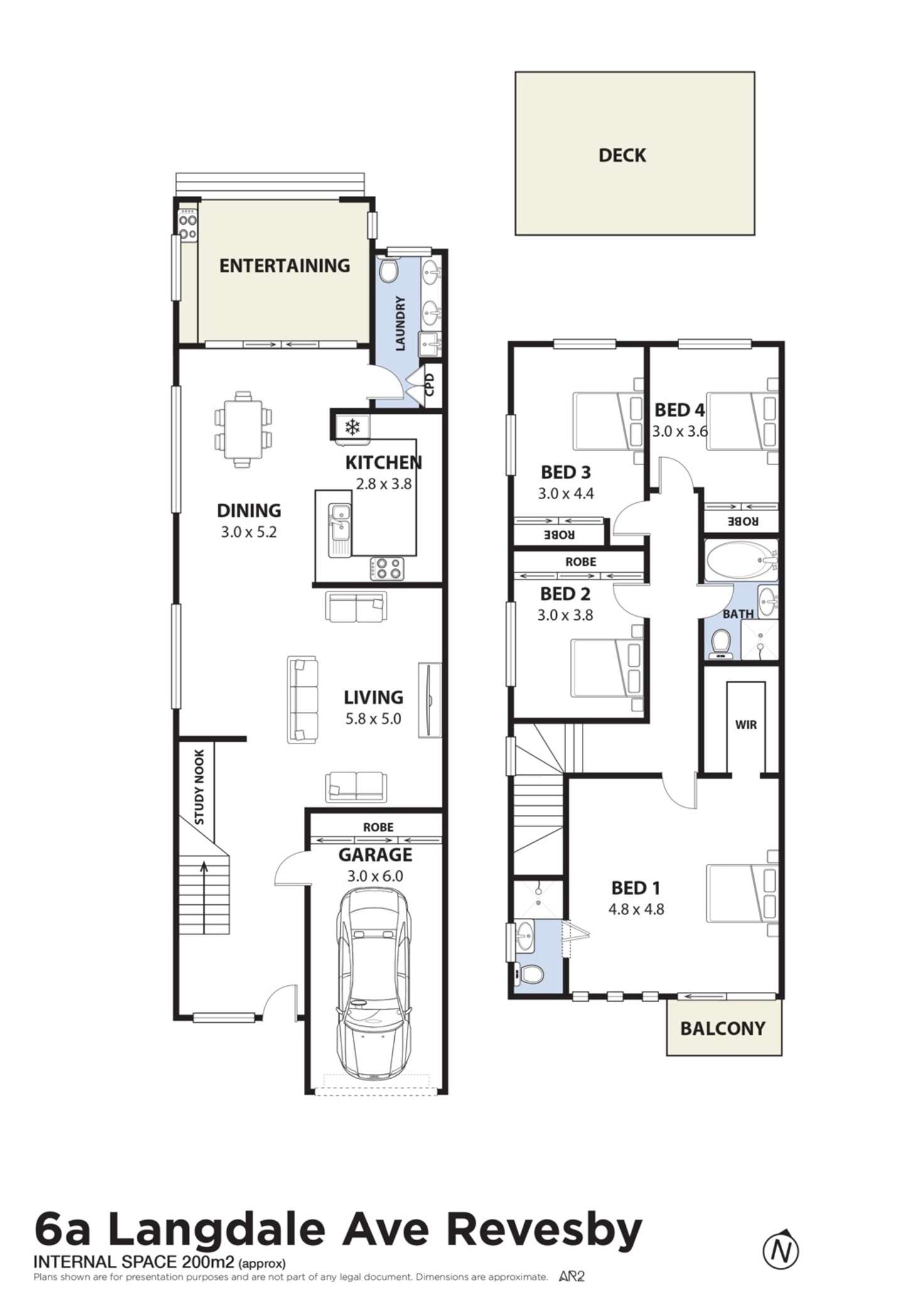 Floorplan of Homely semiDetached listing, 6a Langdale Avenue, Revesby NSW 2212