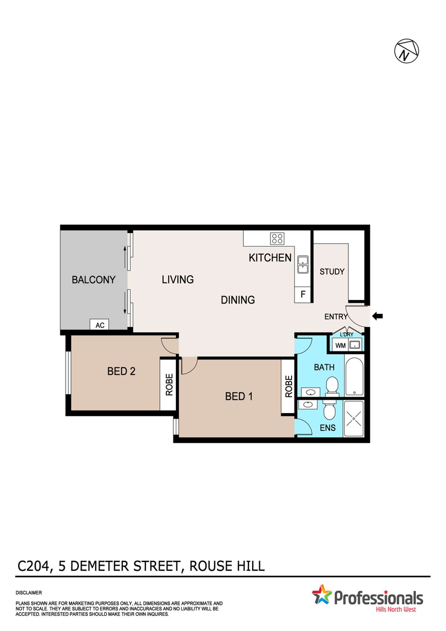 Floorplan of Homely apartment listing, C204/5 Demeter Street, Rouse Hill NSW 2155