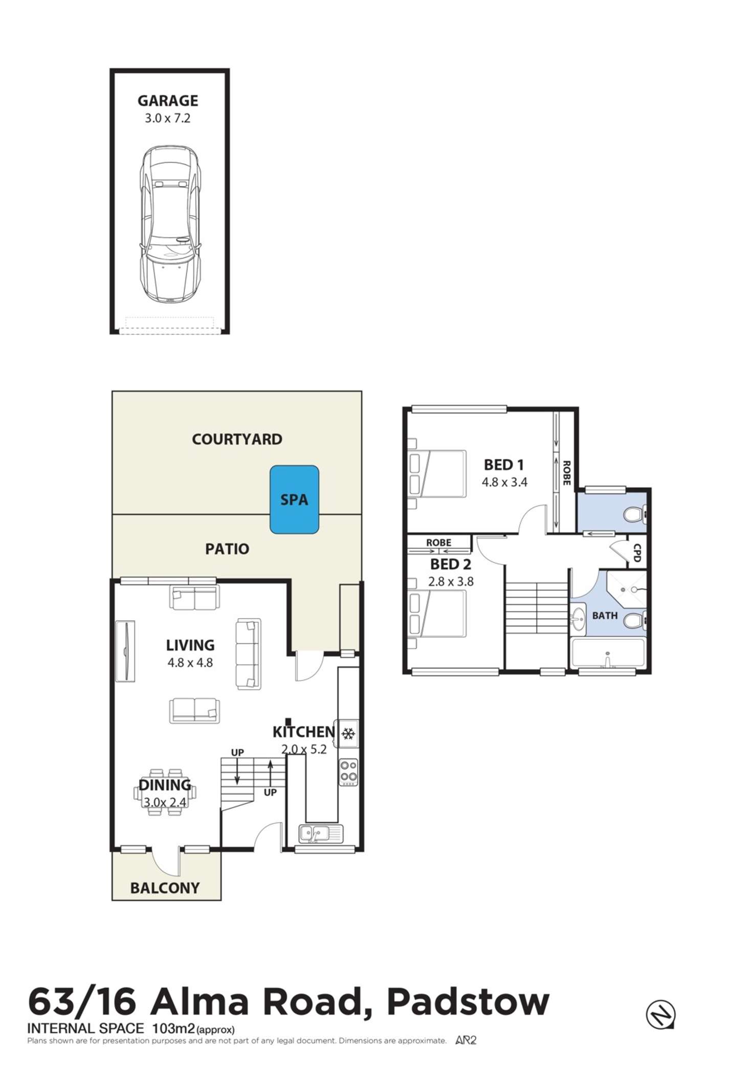 Floorplan of Homely townhouse listing, 63/16 Alma Road, Padstow NSW 2211