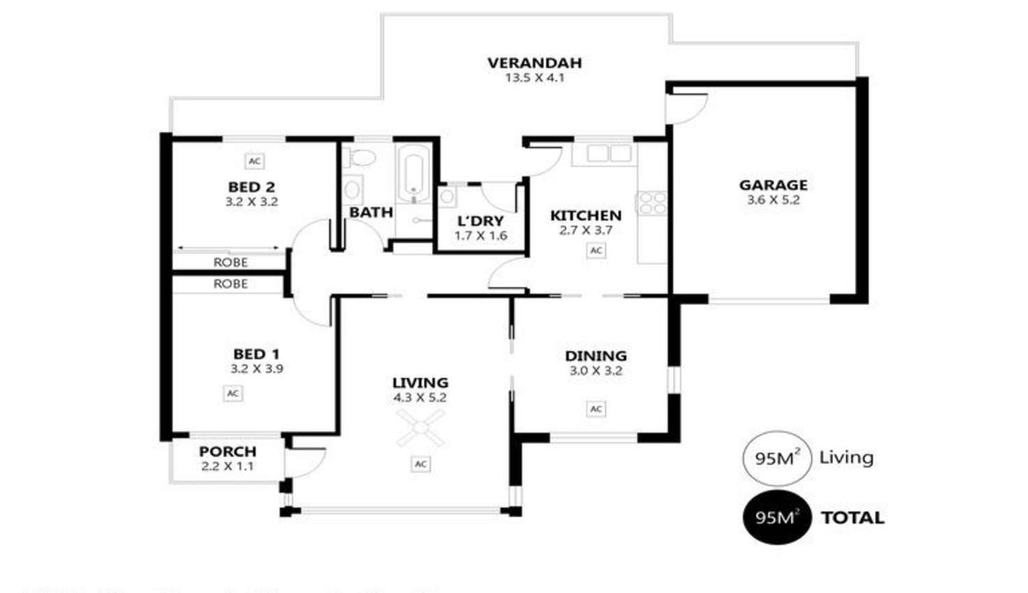 Floorplan of Homely unit listing, 2/21 Pier Street, Glenelg SA 5045