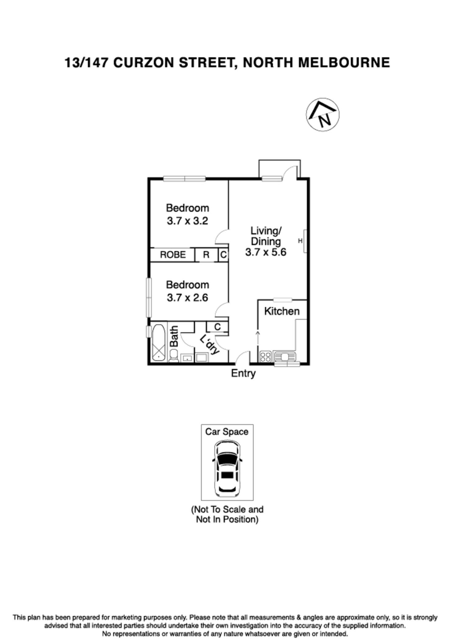 Floorplan of Homely apartment listing, 13/147 Curzon Street, North Melbourne VIC 3051