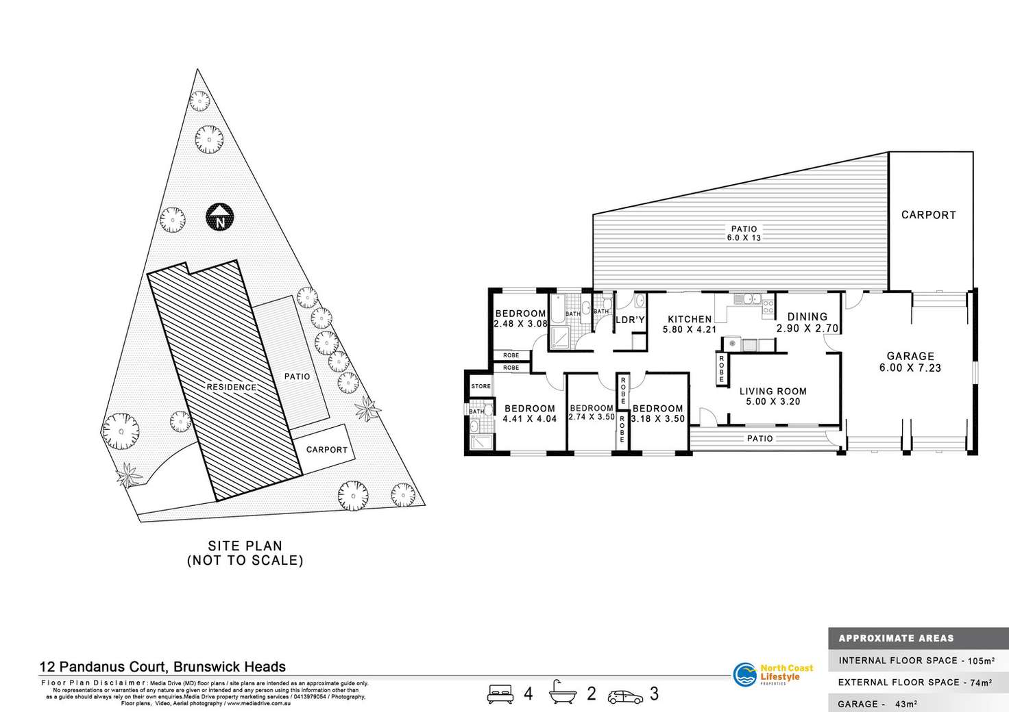 Floorplan of Homely house listing, 12 Pandanus Court, Brunswick Heads NSW 2483