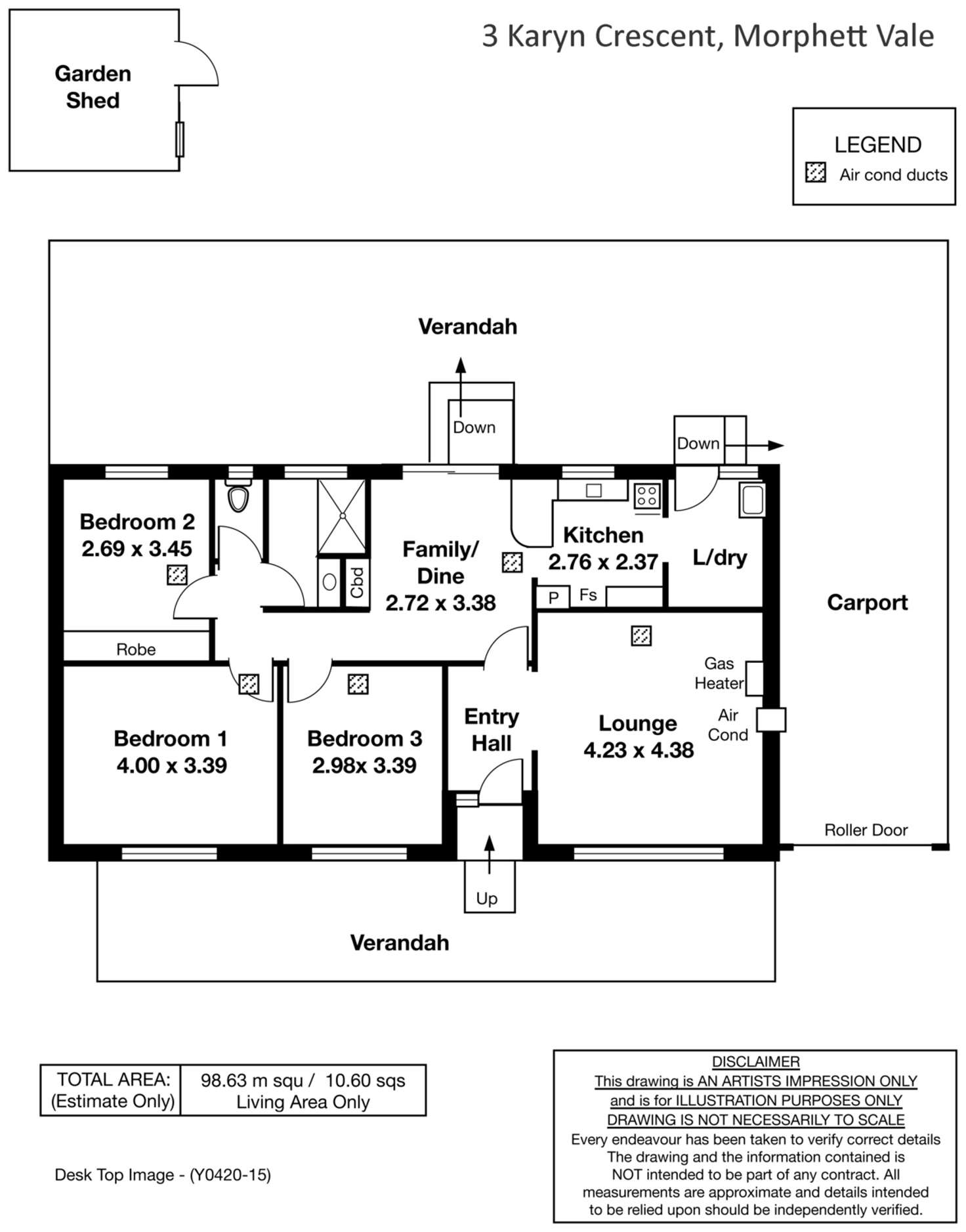 Floorplan of Homely house listing, 3 Karyn Crescent, Morphett Vale SA 5162