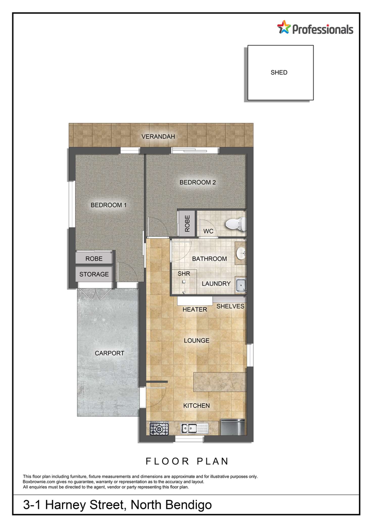 Floorplan of Homely house listing, 1, 2, & 3/1 Harney Street, North Bendigo VIC 3550