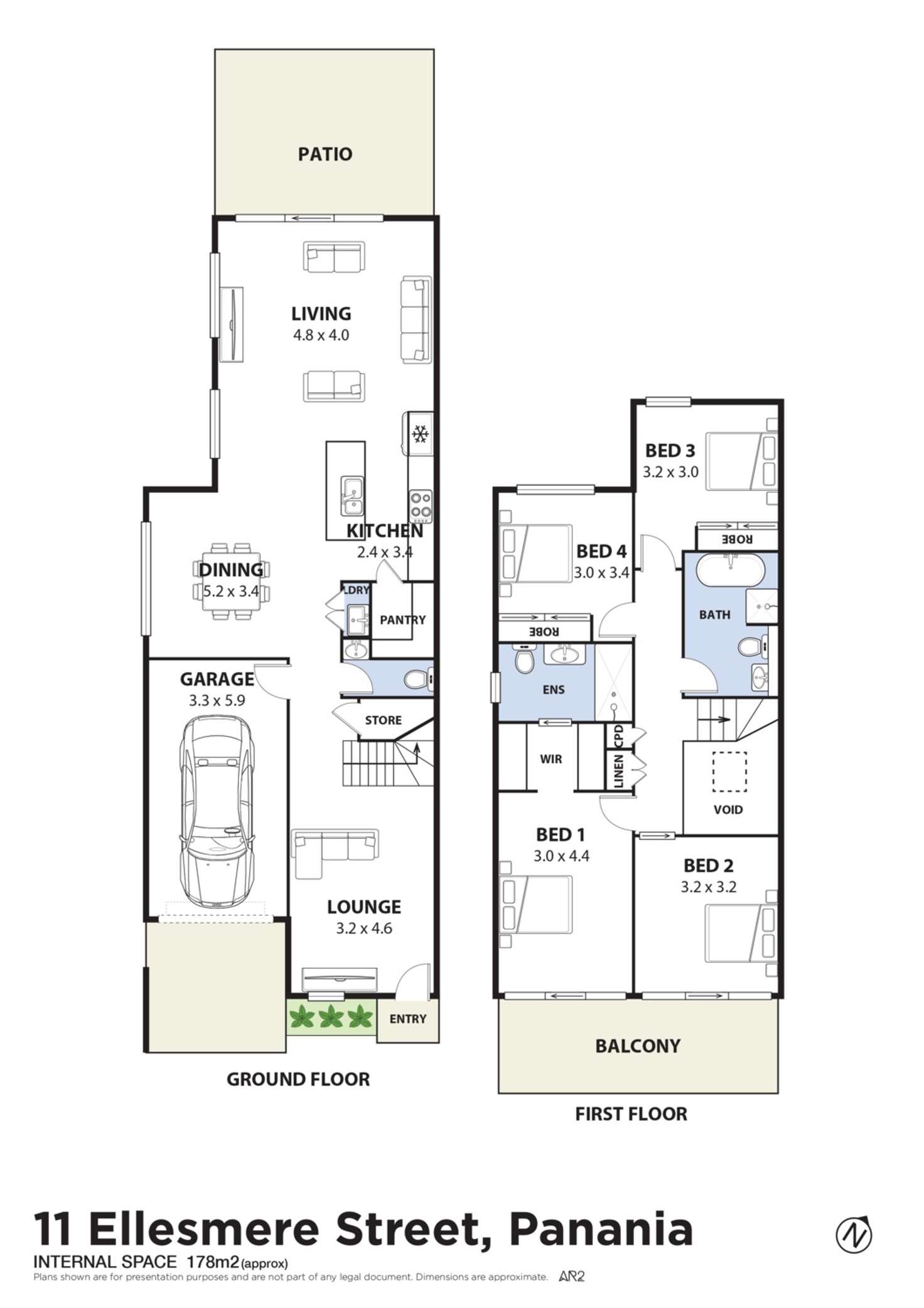 Floorplan of Homely semiDetached listing, 11 Ellesmere Street, Panania NSW 2213