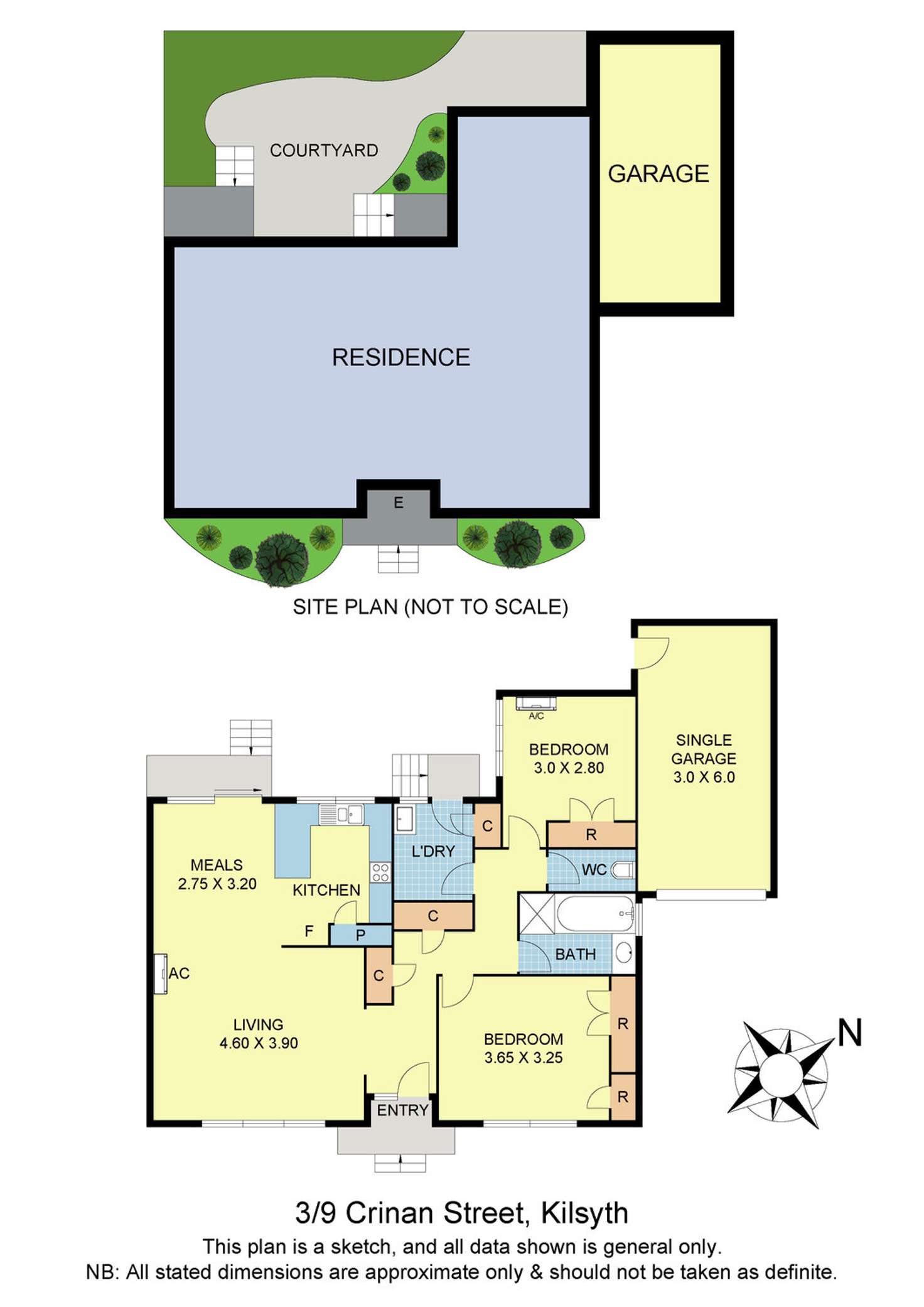 Floorplan of Homely unit listing, 3/9 Crinan Street, Kilsyth VIC 3137