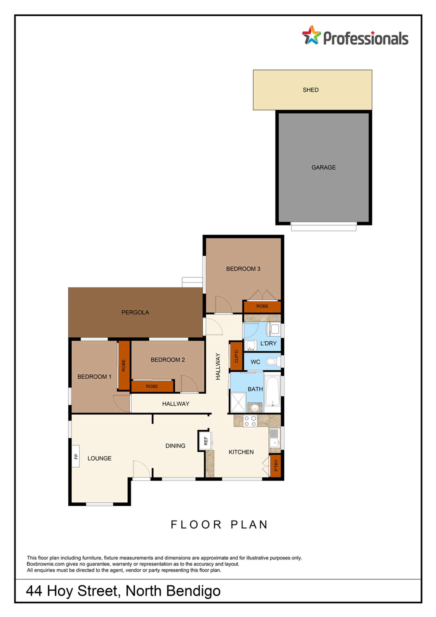 Floorplan of Homely house listing, 44 Hoy Street, North Bendigo VIC 3550