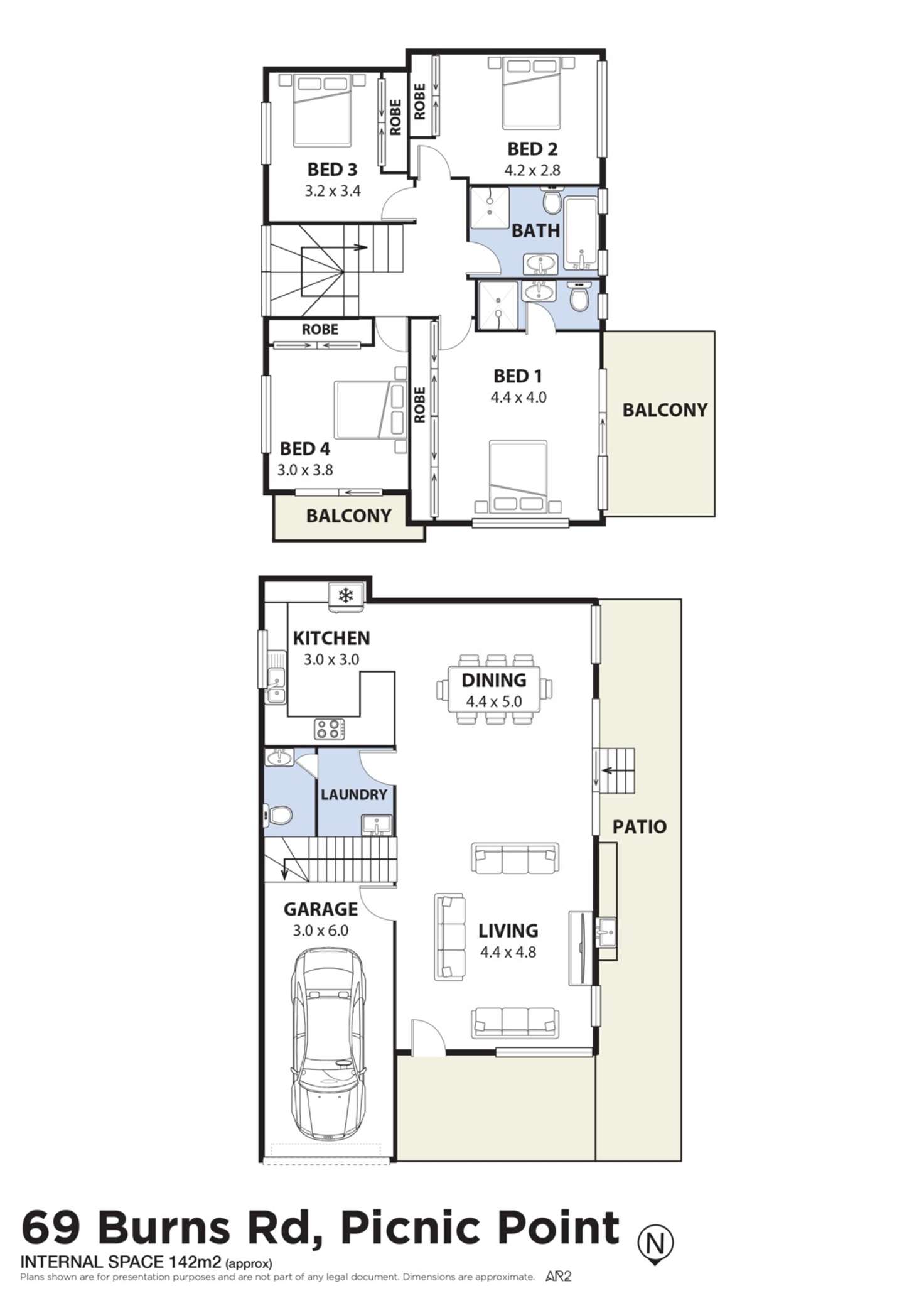 Floorplan of Homely semiDetached listing, 69 Burns Road, Picnic Point NSW 2213