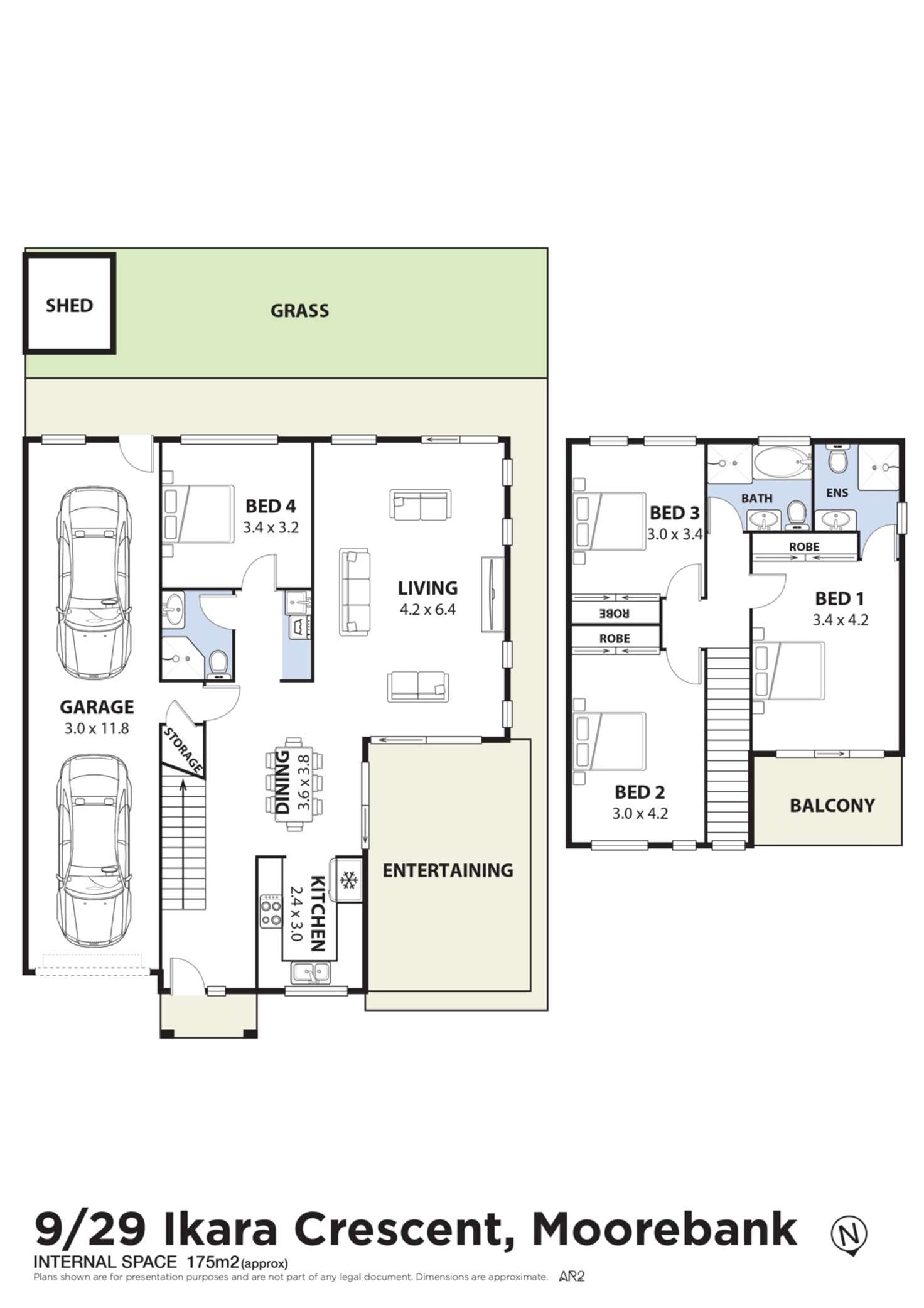 Floorplan of Homely townhouse listing, 9/29 Ikara Crescent, Moorebank NSW 2170