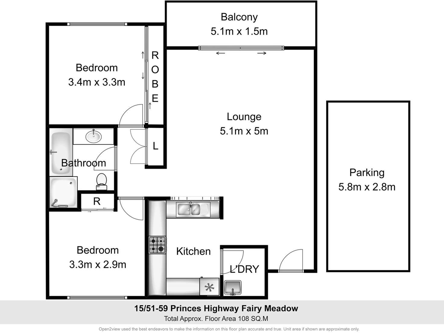 Floorplan of Homely apartment listing, 15/51-59 princes Highway, Fairy Meadow NSW 2519