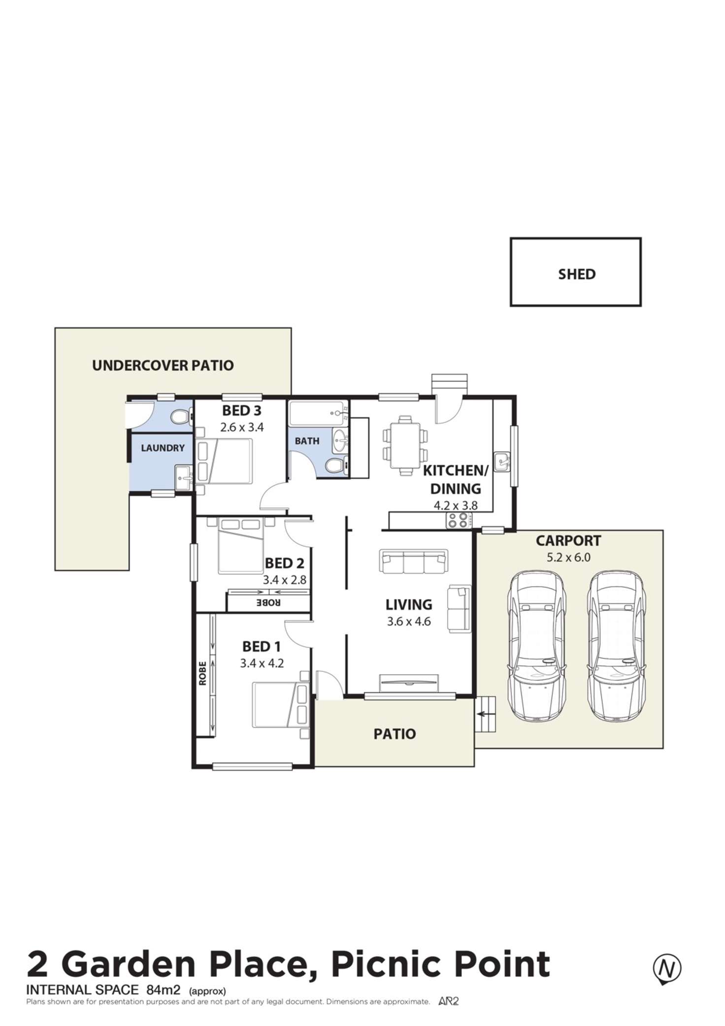 Floorplan of Homely house listing, 2 Garden Place, Picnic Point NSW 2213