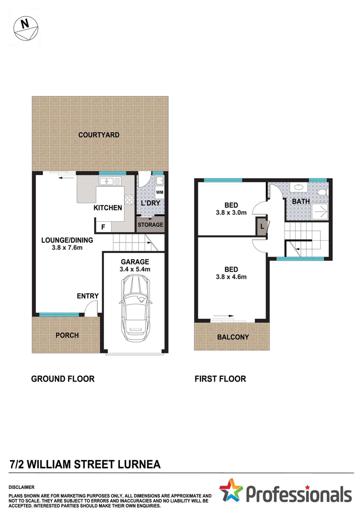 Floorplan of Homely townhouse listing, 7/2 William Street, Lurnea NSW 2170