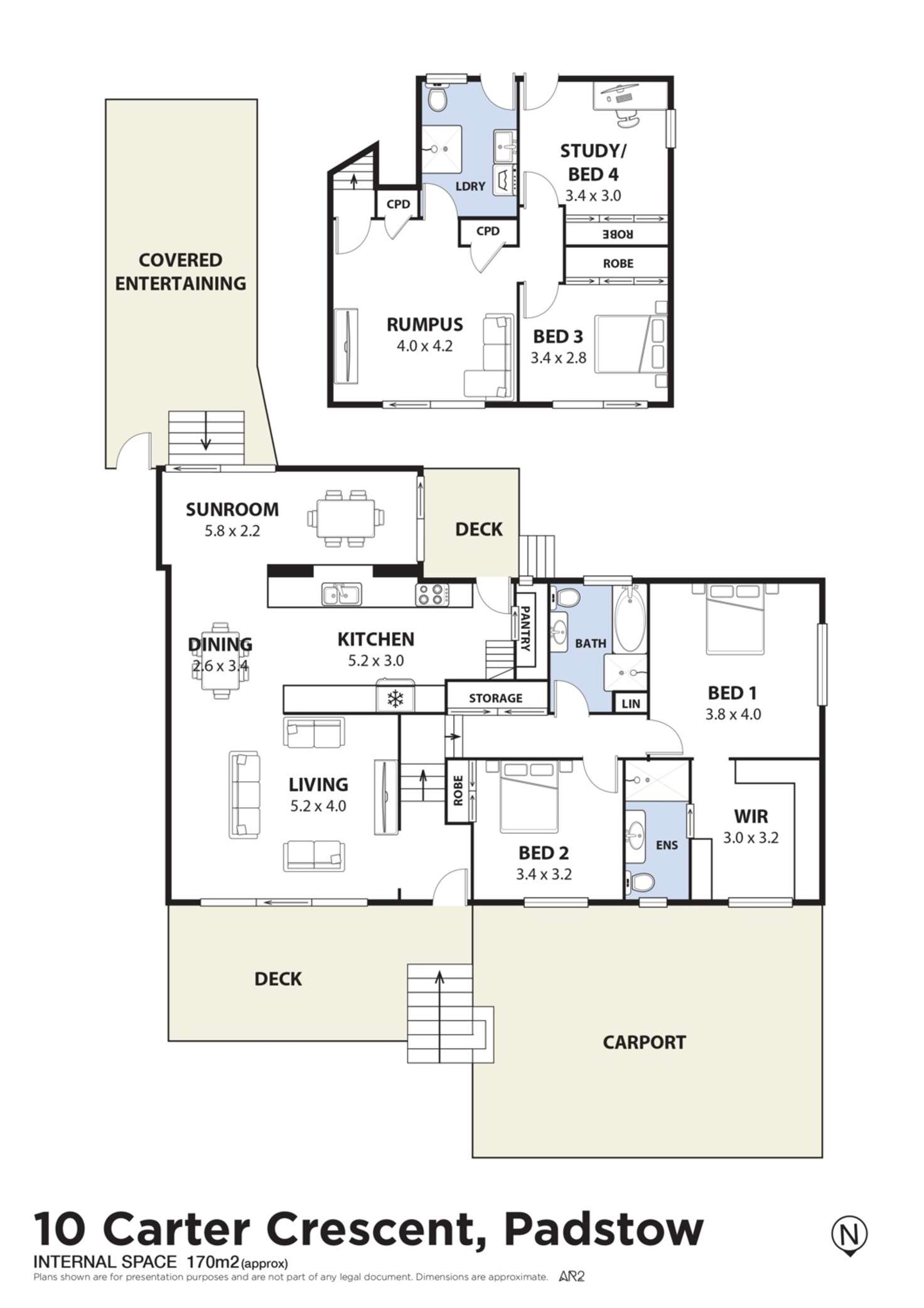 Floorplan of Homely house listing, 10 Carter Crescent, Padstow Heights NSW 2211