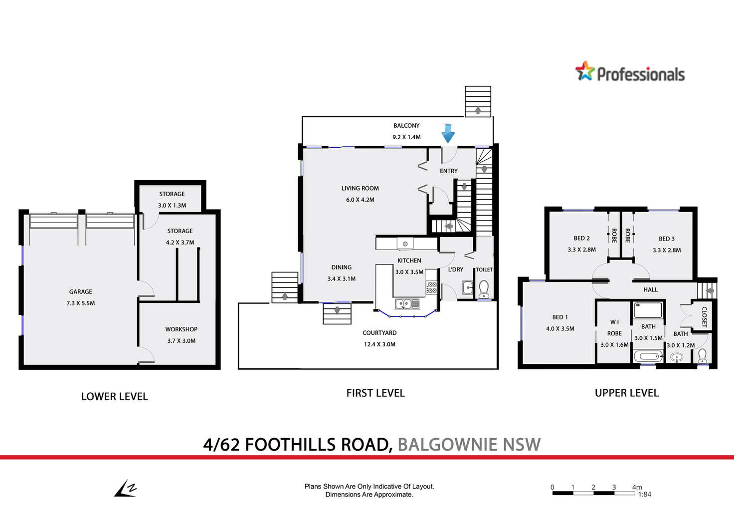 Floorplan of Homely townhouse listing, 4/62 Foothills Road, Balgownie NSW 2519