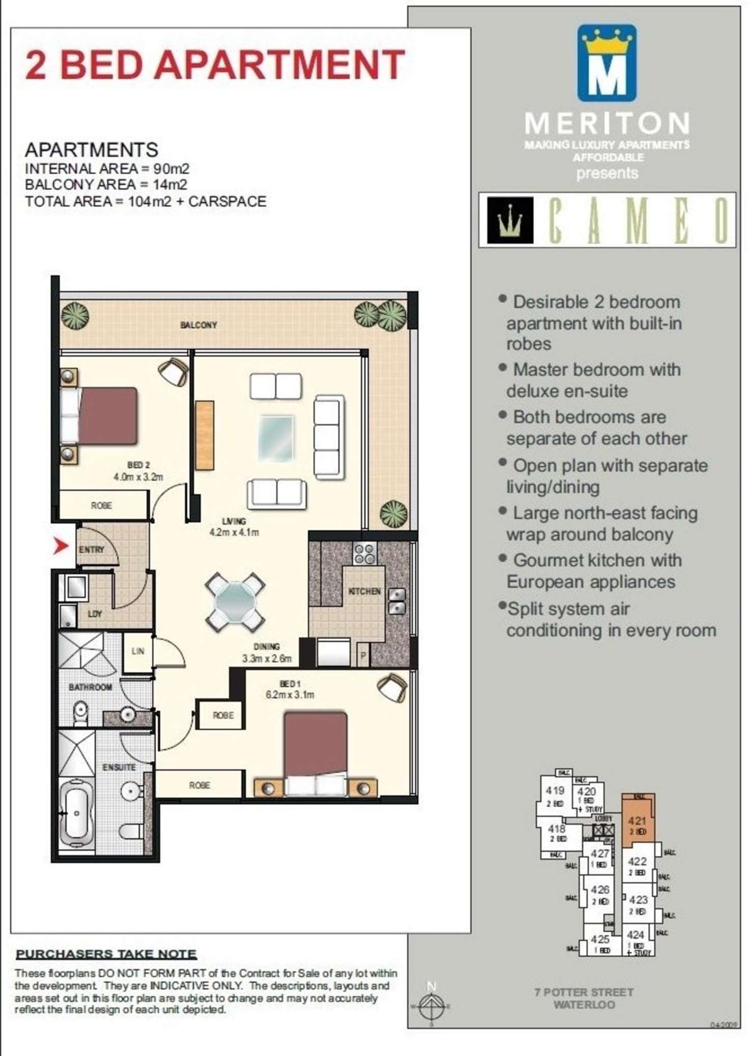 Floorplan of Homely unit listing, 821/7 Potter Street, Waterloo NSW 2017