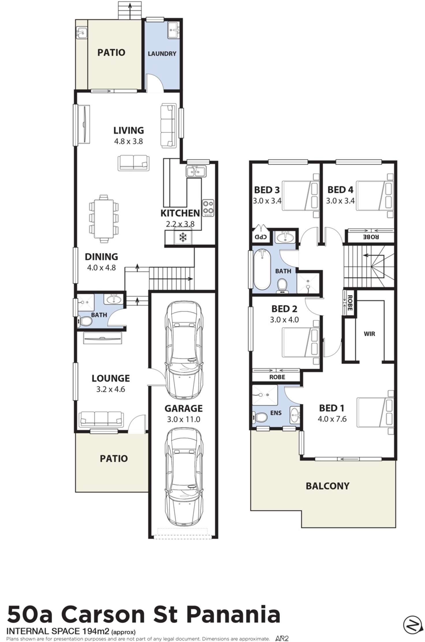 Floorplan of Homely semiDetached listing, 50A Carson Street, Panania NSW 2213
