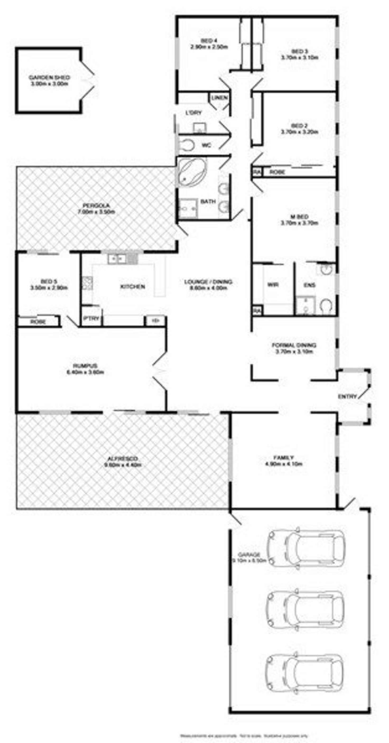 Floorplan of Homely house listing, 7 Cromer Fairway, Wodonga VIC 3690