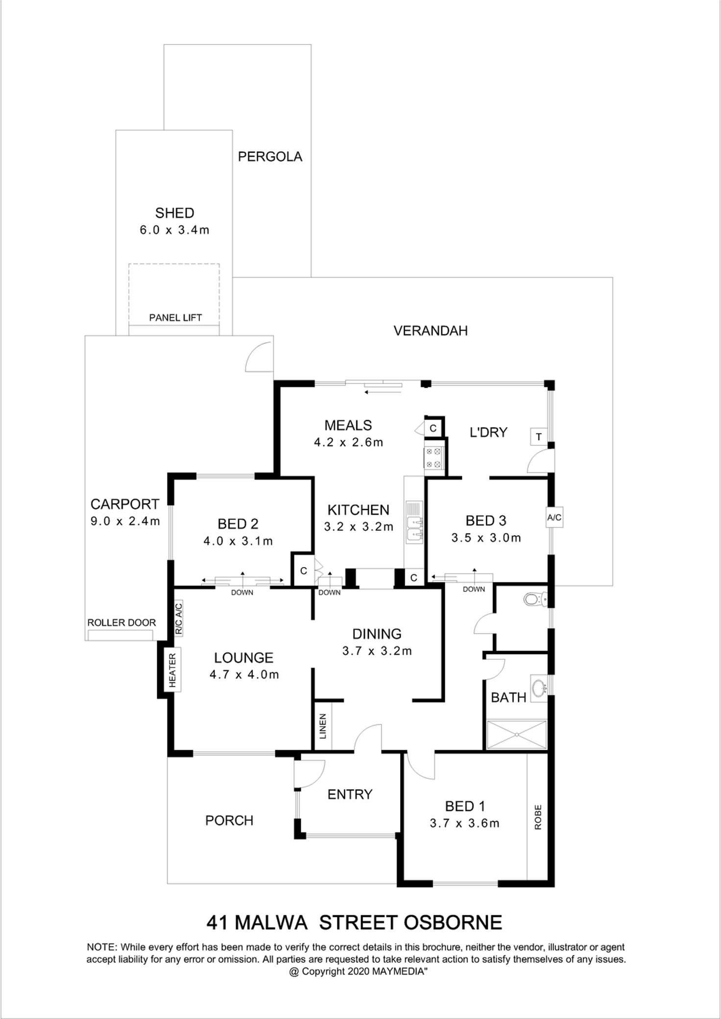 Floorplan of Homely house listing, 41 Malwa Street, Osborne SA 5017