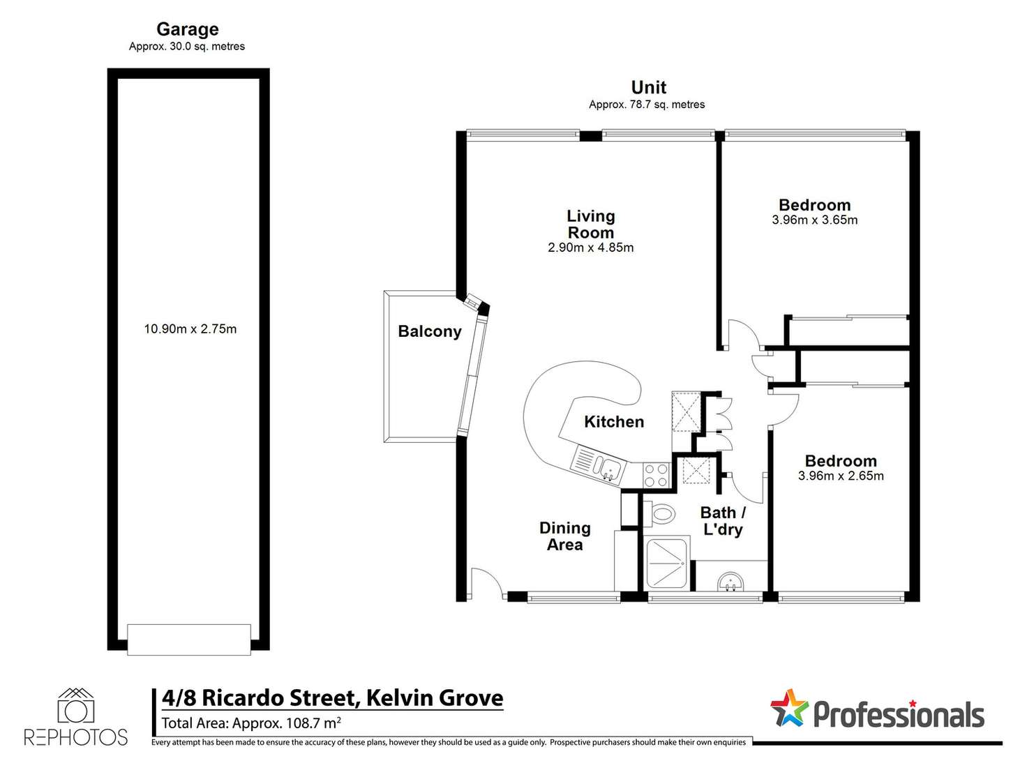 Floorplan of Homely unit listing, 4/8 Ricardo Street, Kelvin Grove QLD 4059