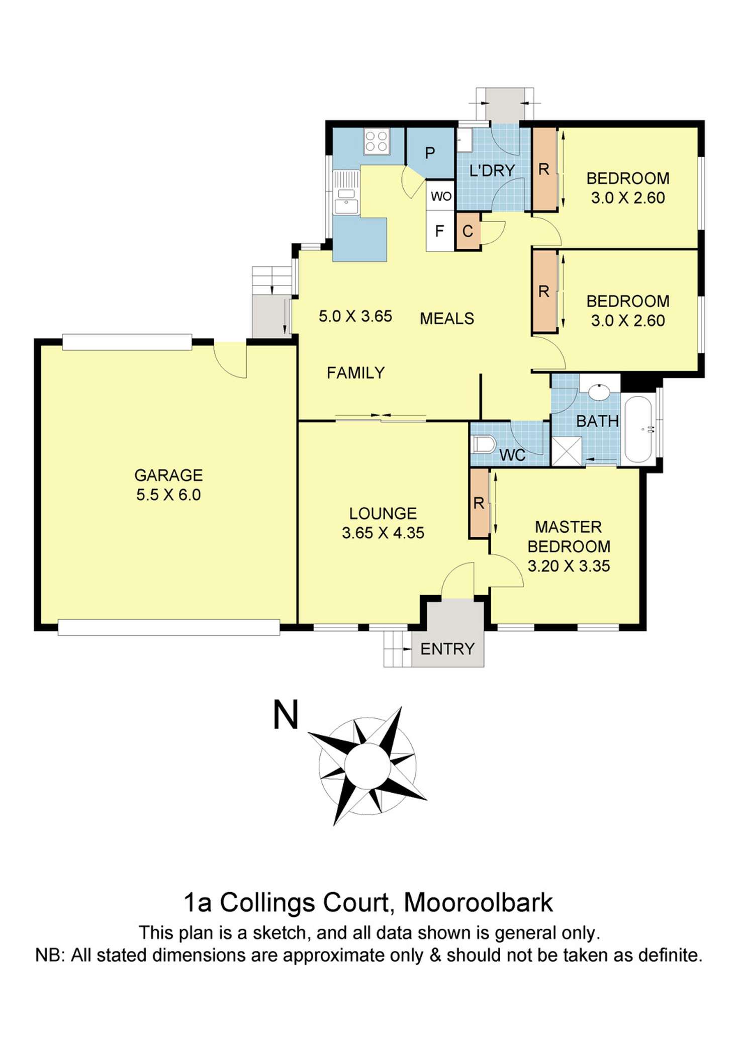 Floorplan of Homely house listing, 1a Collings Court, Mooroolbark VIC 3138