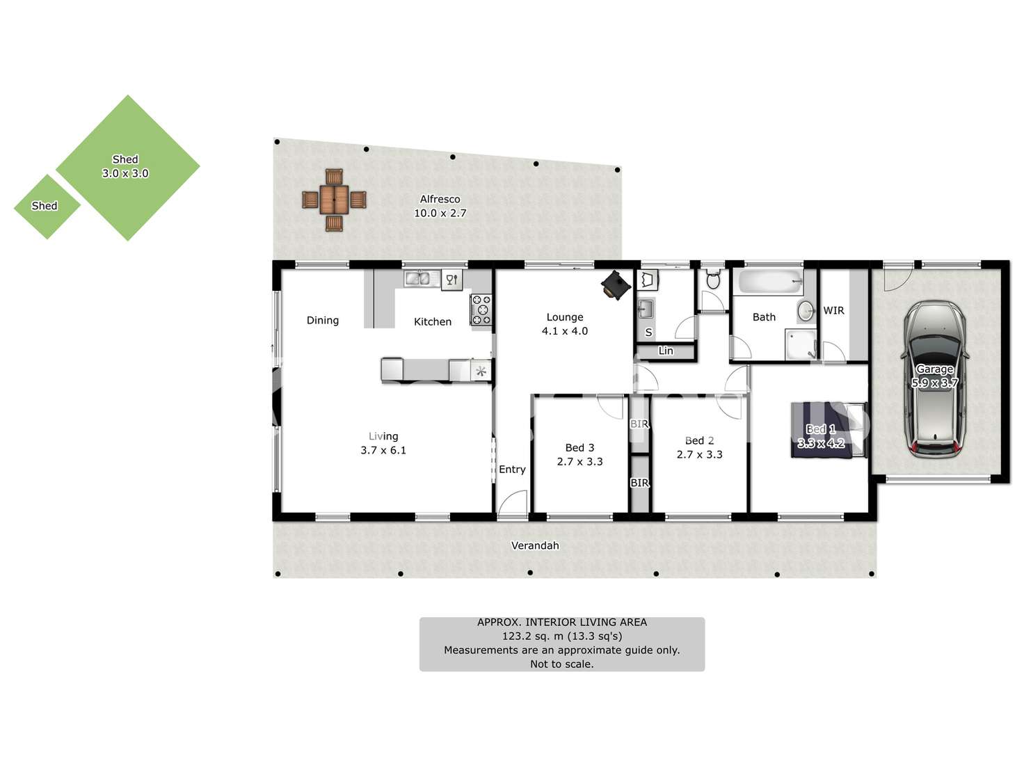 Floorplan of Homely house listing, 2 David Place, Wodonga VIC 3690