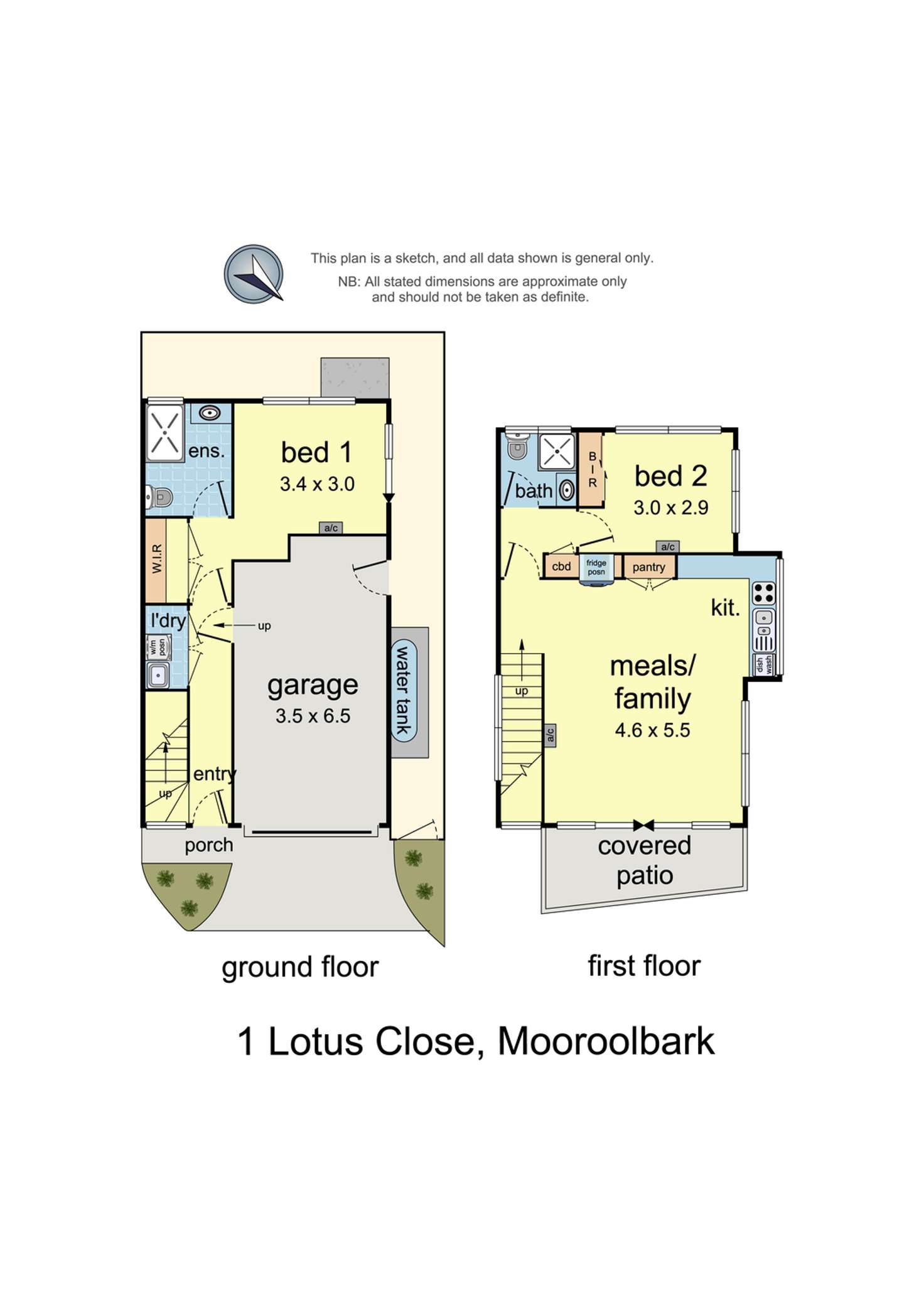 Floorplan of Homely townhouse listing, 1 Lotus Close, Mooroolbark VIC 3138