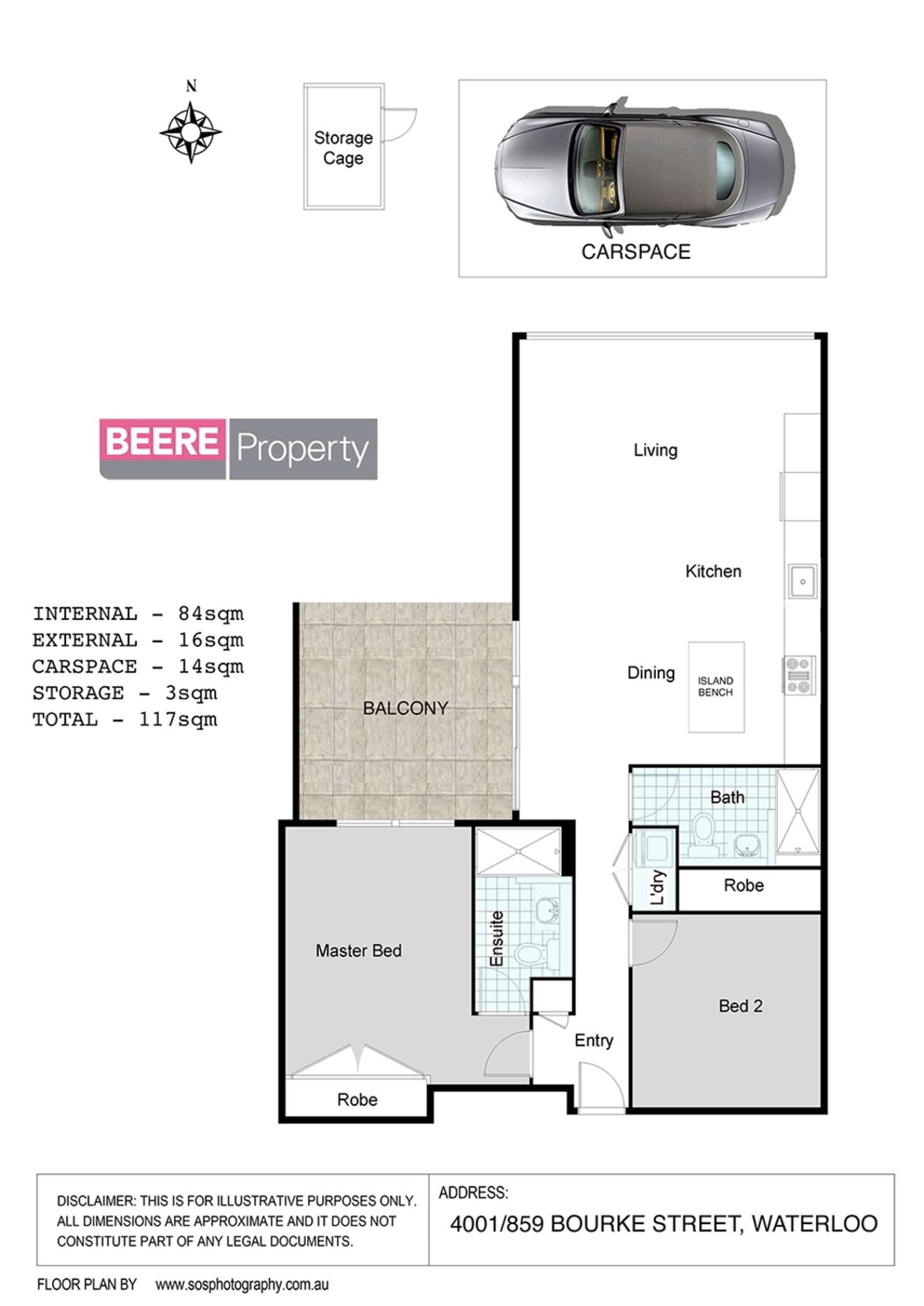 Floorplan of Homely apartment listing, 4001/859 Bourke Street, Waterloo NSW 2017