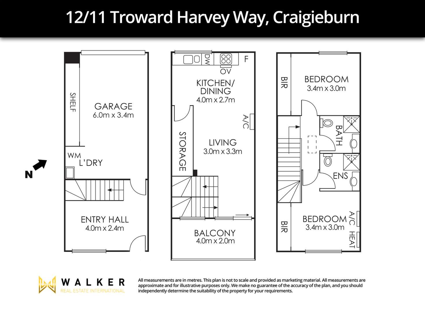Floorplan of Homely townhouse listing, 12/11 Troward Harvey Way, Craigieburn VIC 3064