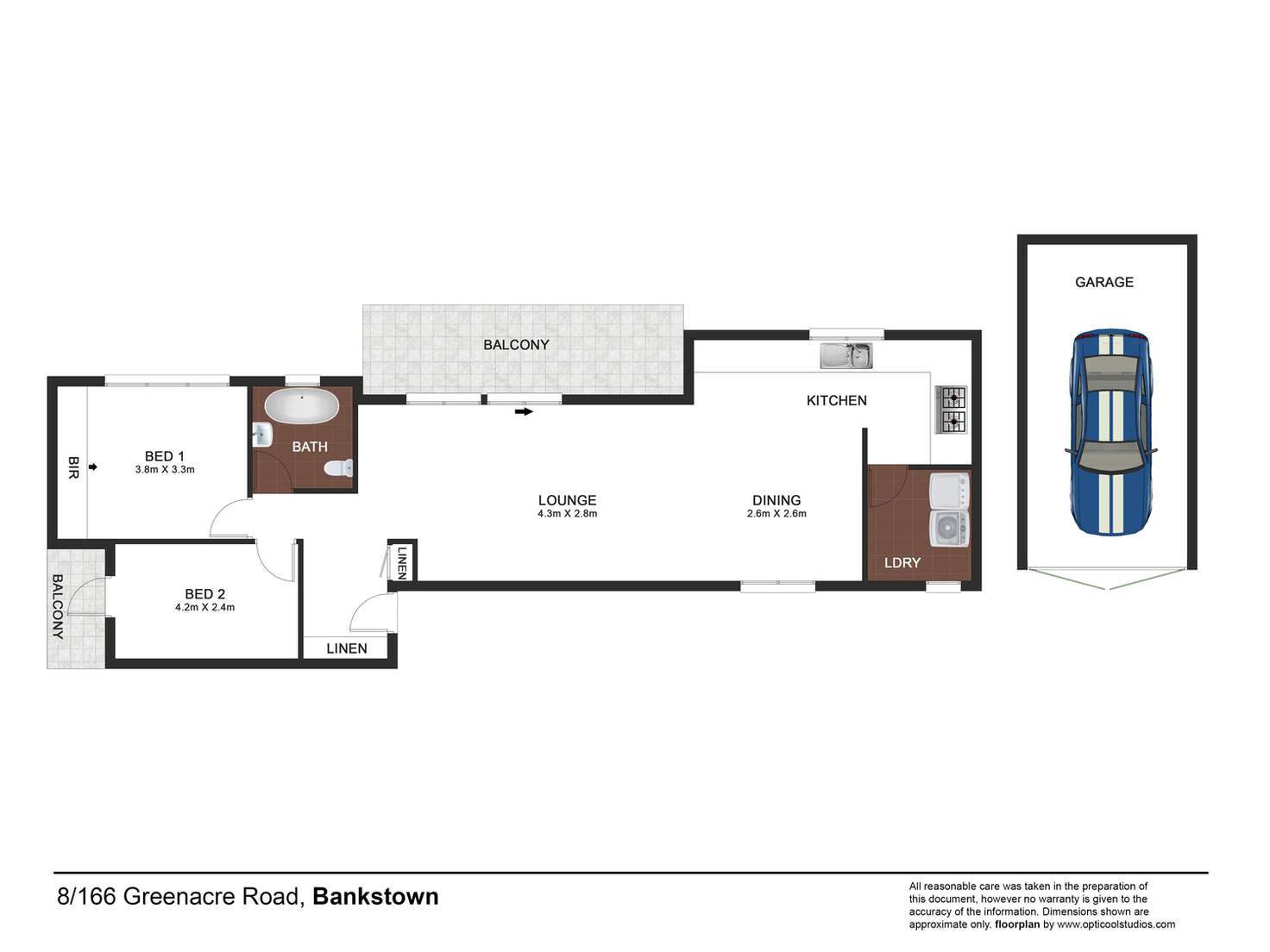 Floorplan of Homely unit listing, 8/166 Greenacre Road, Bankstown NSW 2200