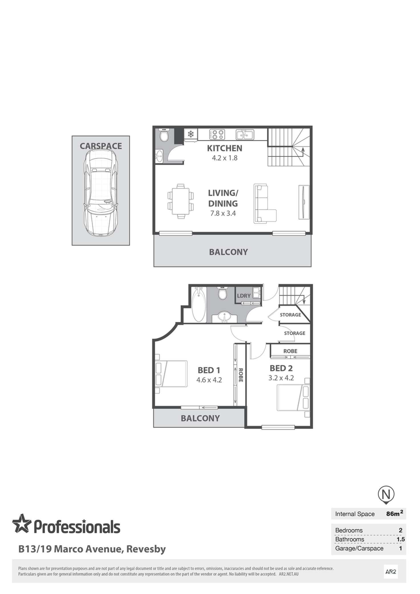 Floorplan of Homely unit listing, B13/19-29 Marco Avenue, Revesby NSW 2212