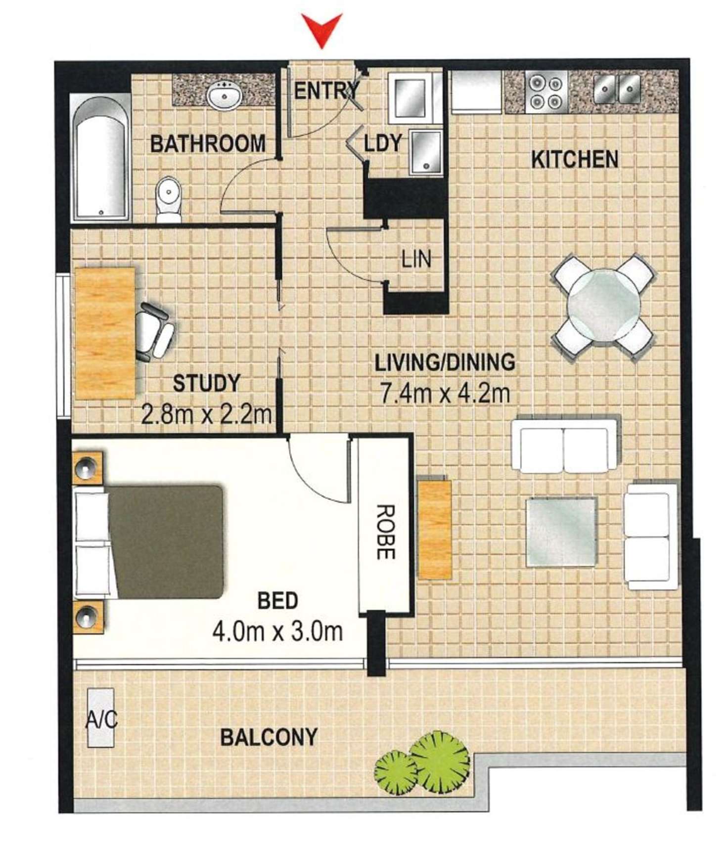 Floorplan of Homely apartment listing, 1605/6 Lachlan Street, Waterloo NSW 2017