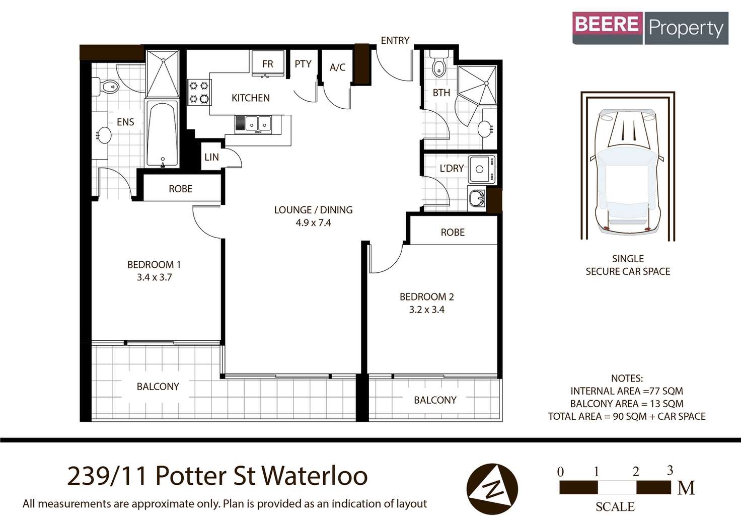 Floorplan of Homely apartment listing, 239/11 Potter Street, Waterloo NSW 2017