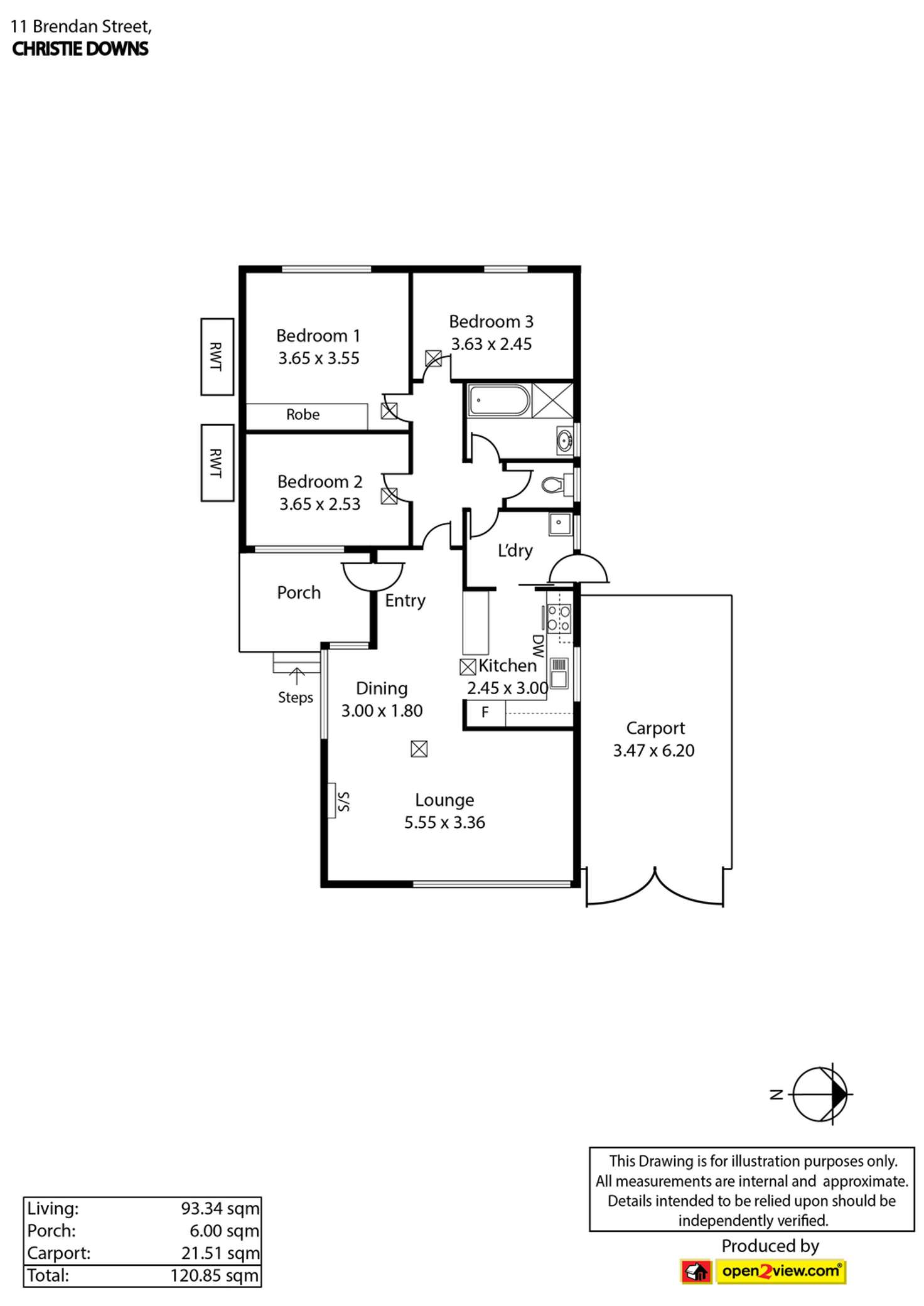 Floorplan of Homely house listing, 11 Brendan Street, Christie Downs SA 5164