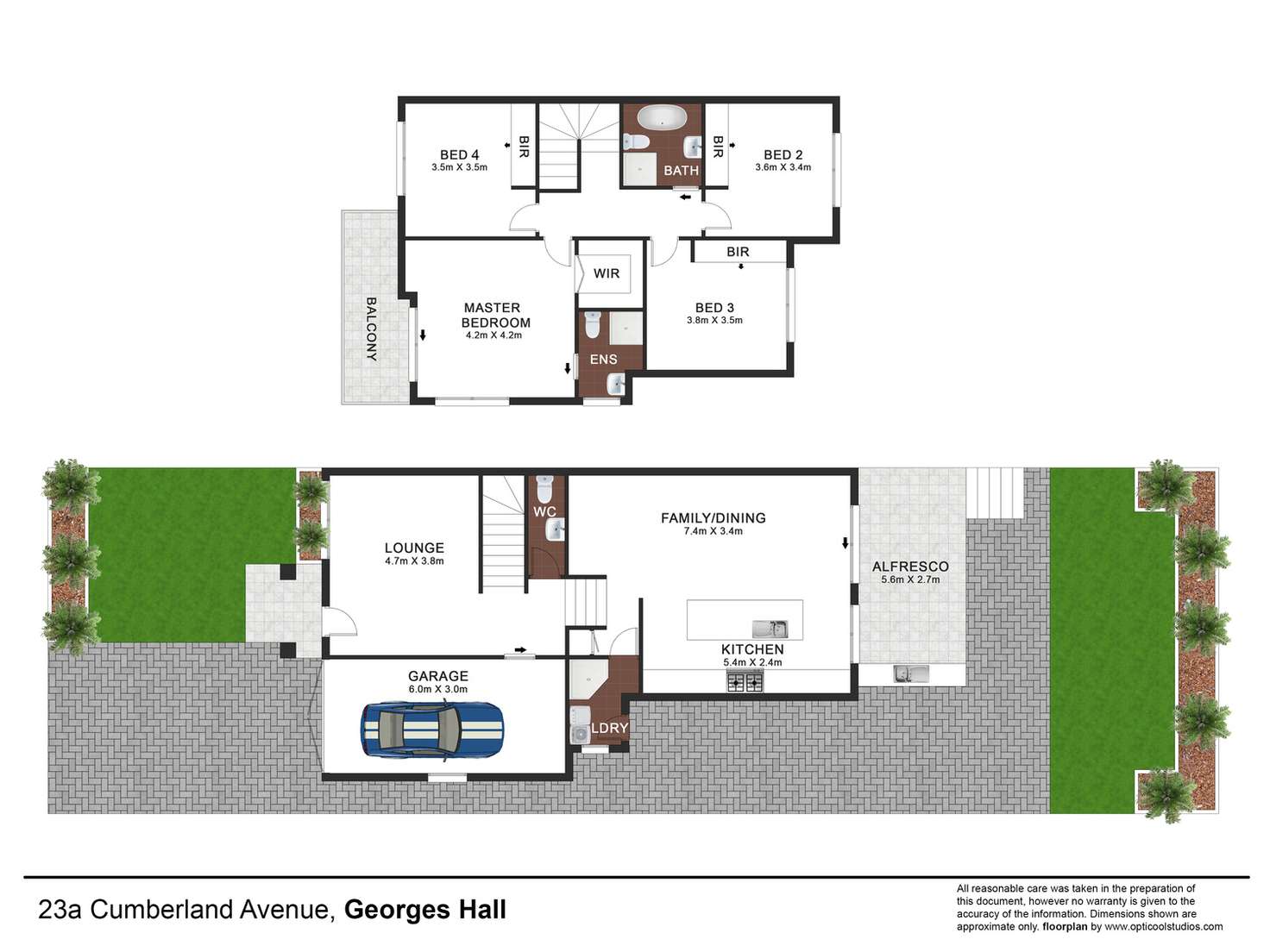 Floorplan of Homely semiDetached listing, 23A Cumberland Avenue, Georges Hall NSW 2198