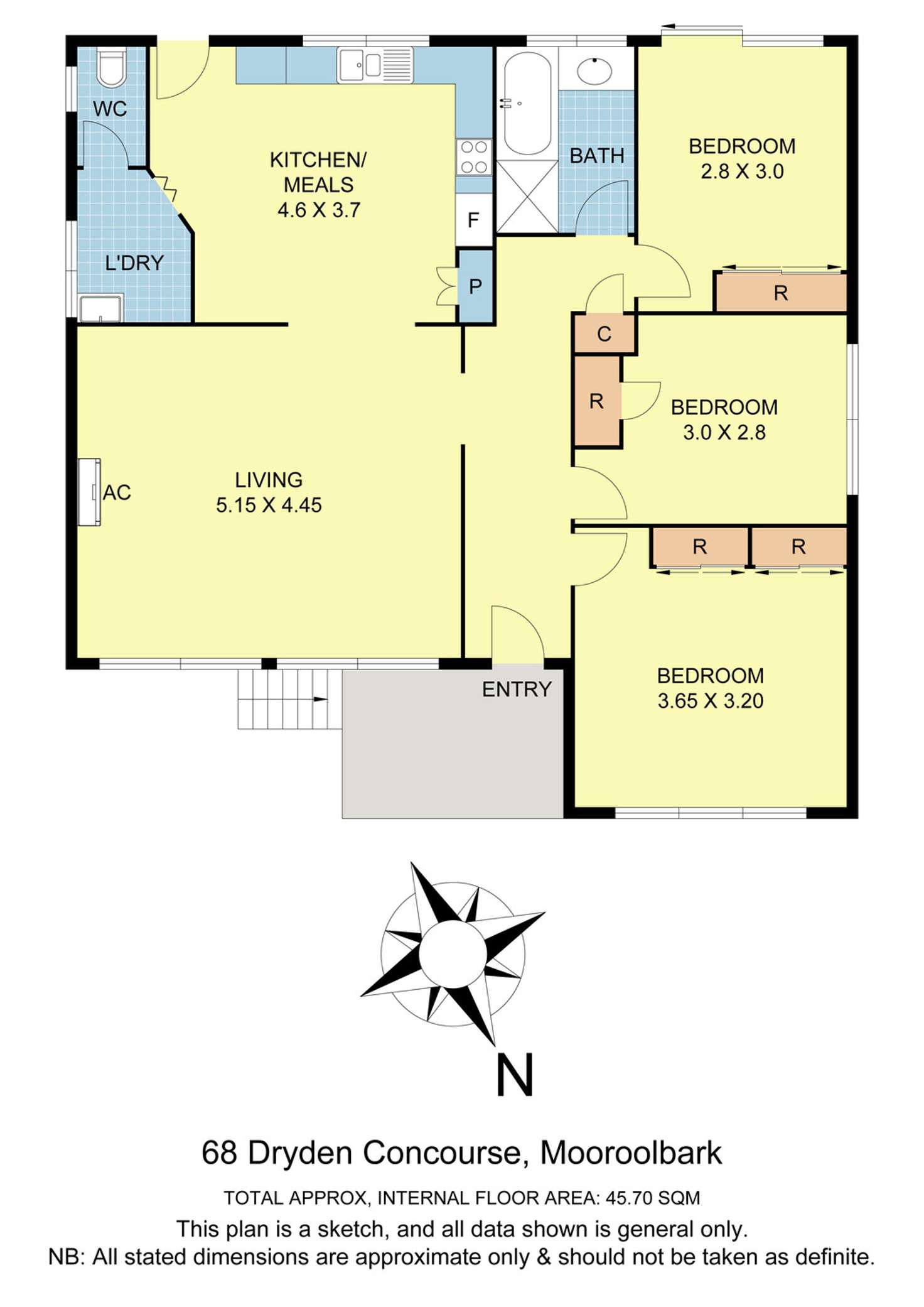 Floorplan of Homely house listing, 68 Dryden Concourse, Mooroolbark VIC 3138