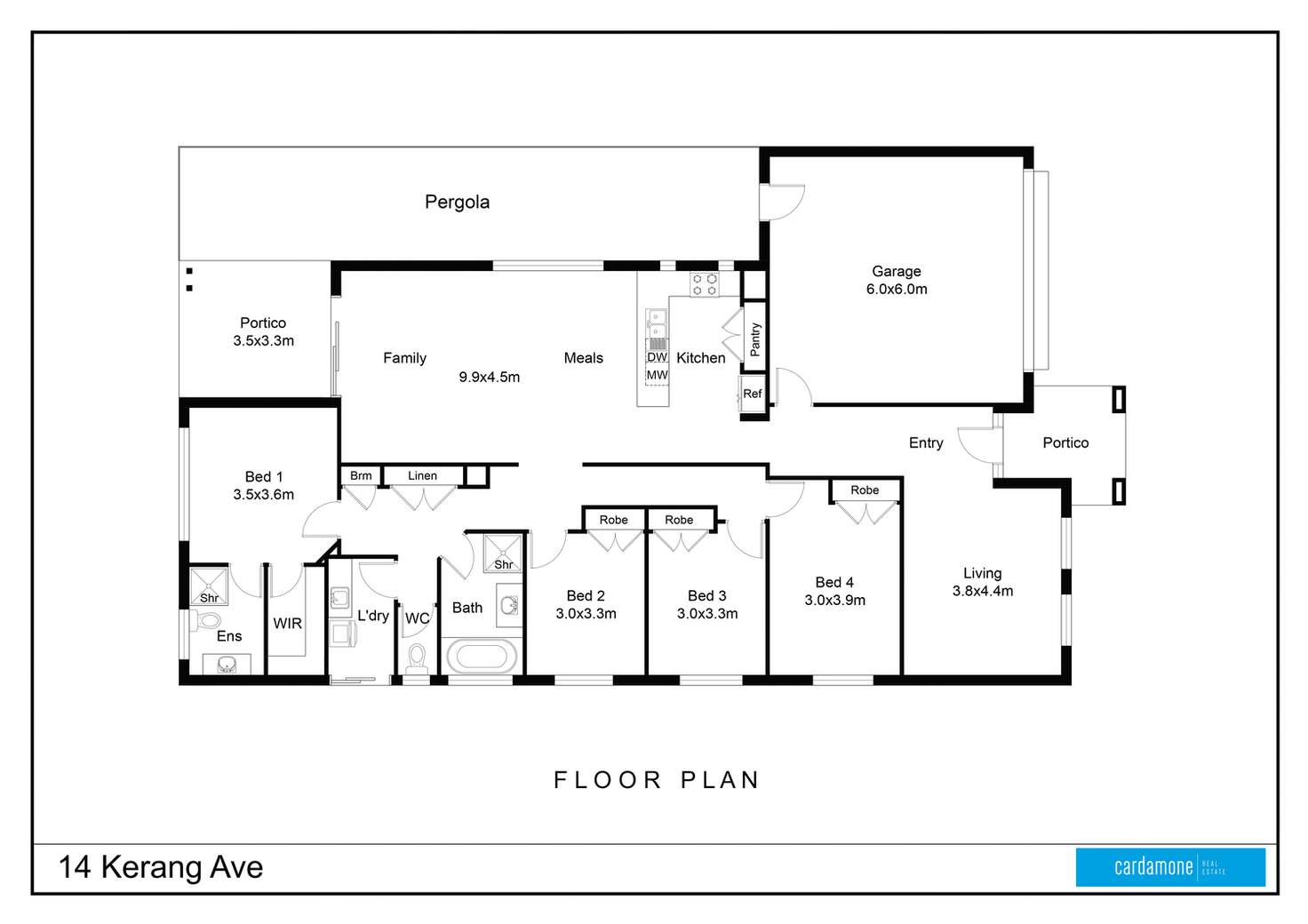 Floorplan of Homely house listing, 14 Kerang Avenue, Kialla VIC 3631