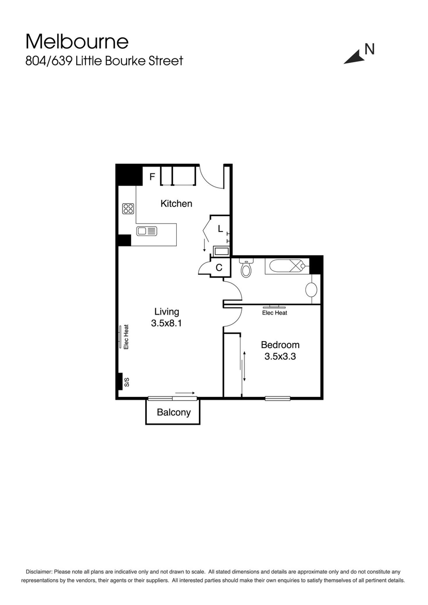 Floorplan of Homely apartment listing, 804/639 Lt Bourke Street, Melbourne VIC 3000