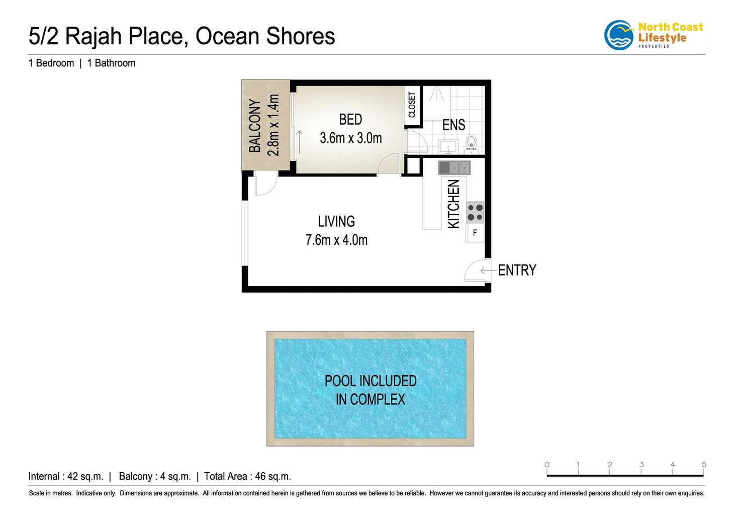 Floorplan of Homely unit listing, 5/2 Rajah Road, Ocean Shores NSW 2483
