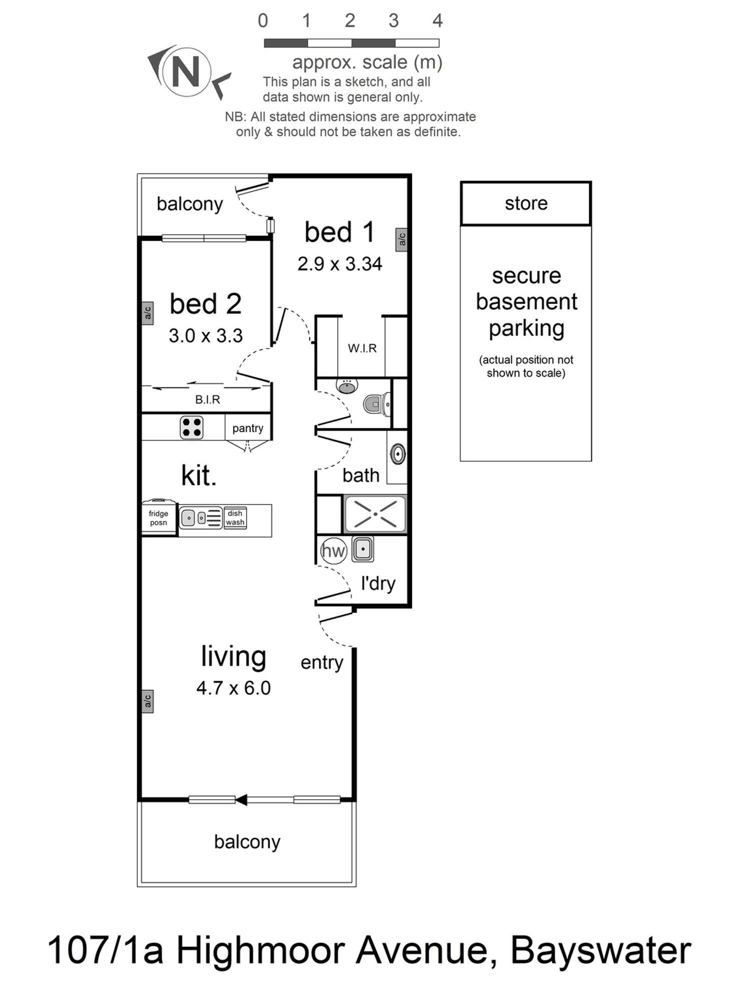Floorplan of Homely apartment listing, 107/1a Highmoor Avenue, Bayswater VIC 3153